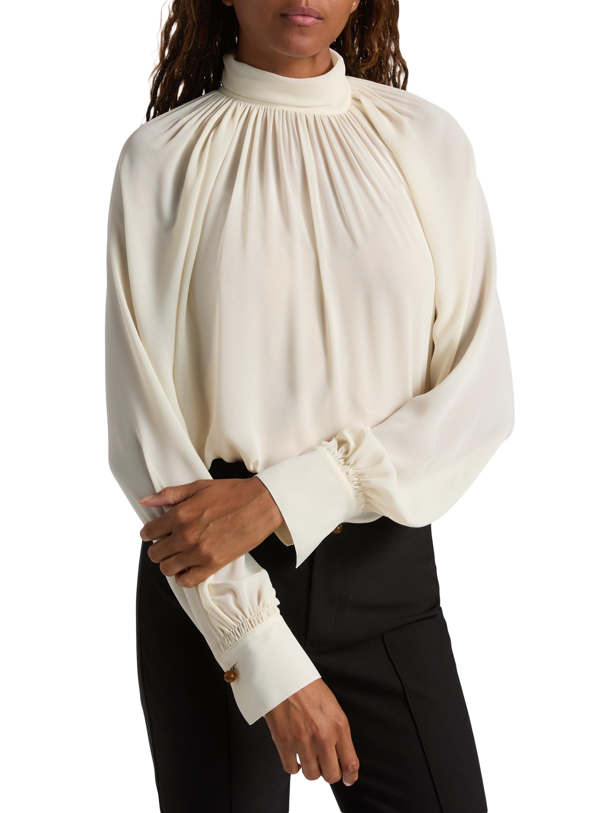 Vince Gathered Draped Neck Blouse | Saks Fifth Avenue