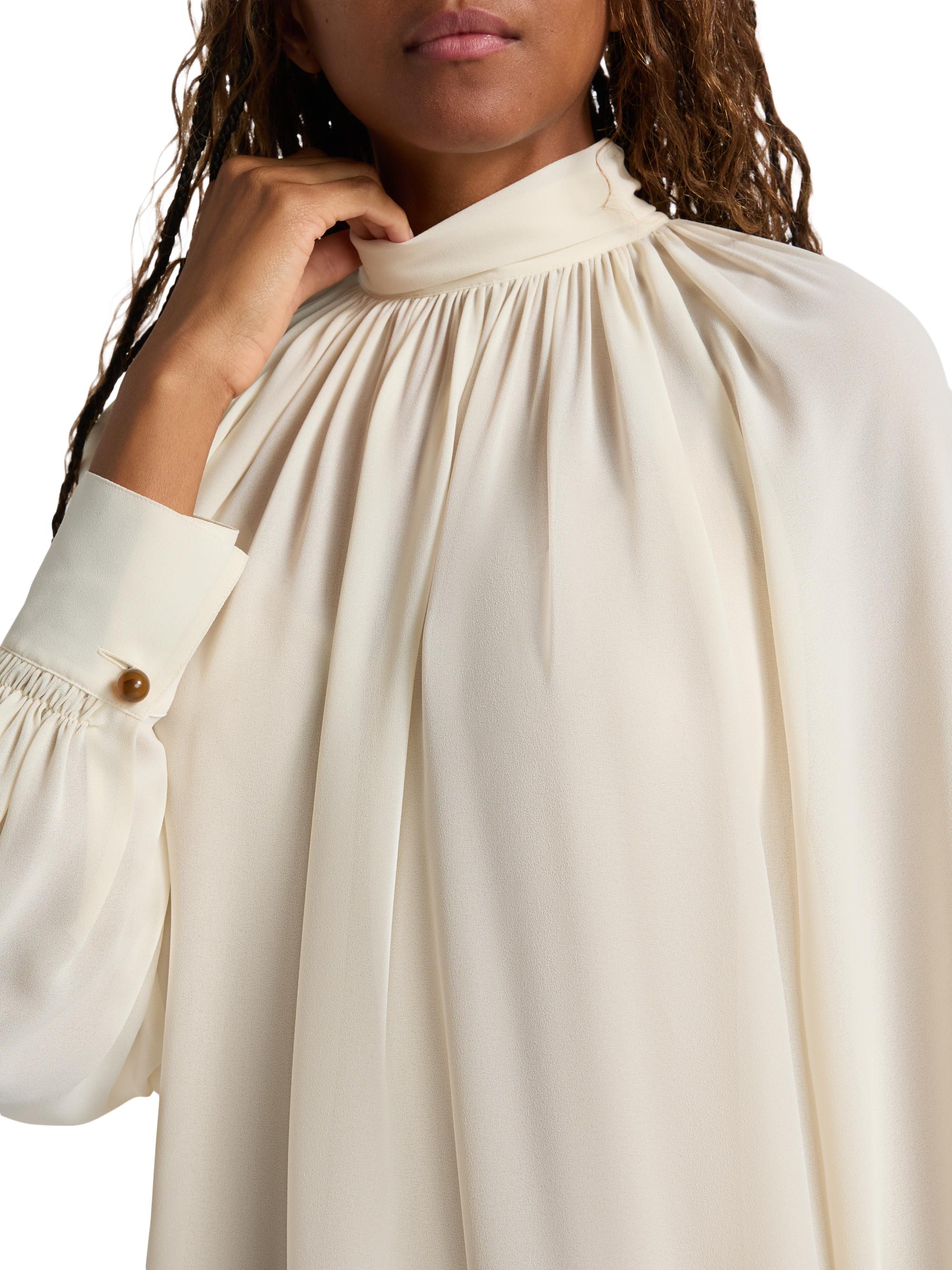 Vince Gathered Draped Neck Blouse | Saks Fifth Avenue