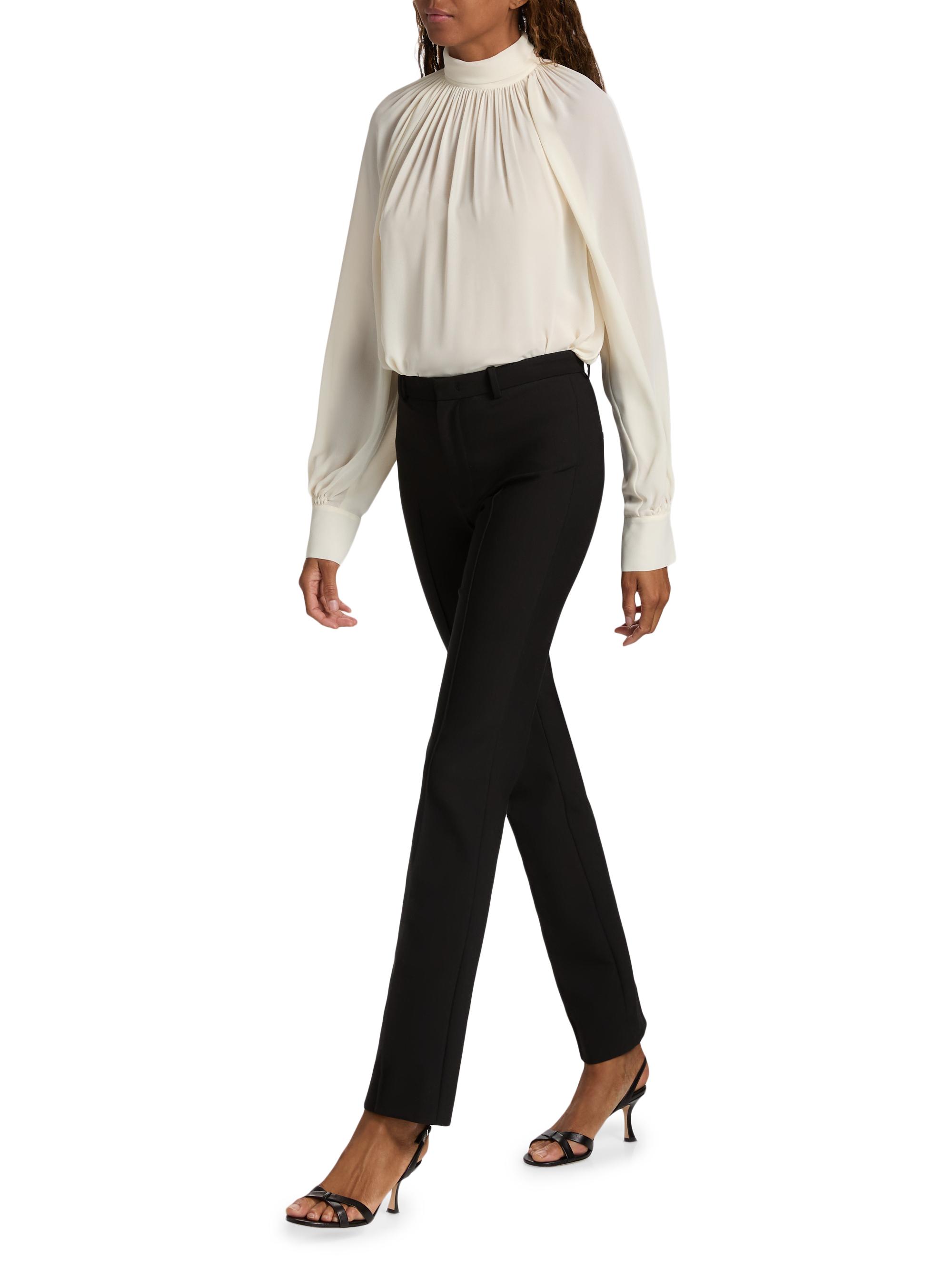 Vince Gathered Draped Neck Blouse | Saks Fifth Avenue
