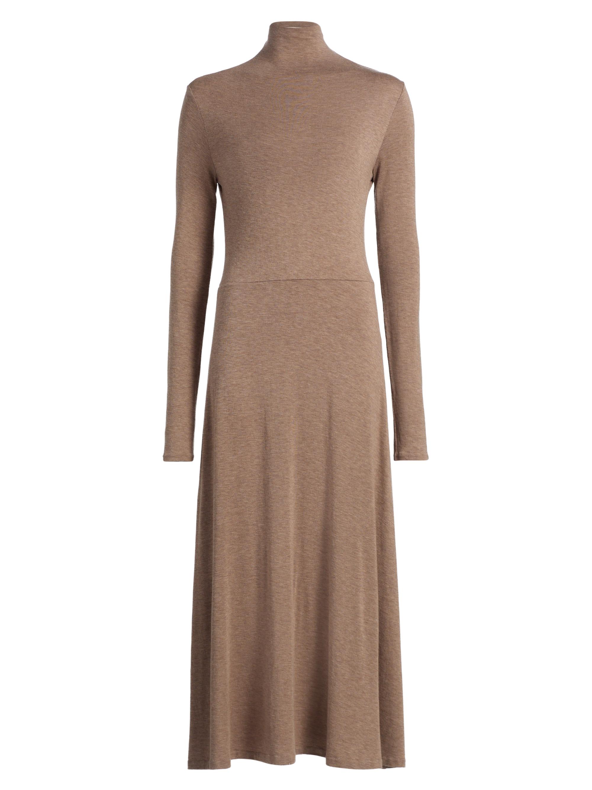 Vince Women's Jersey Funnel-Neck Midi-Dress - Doe