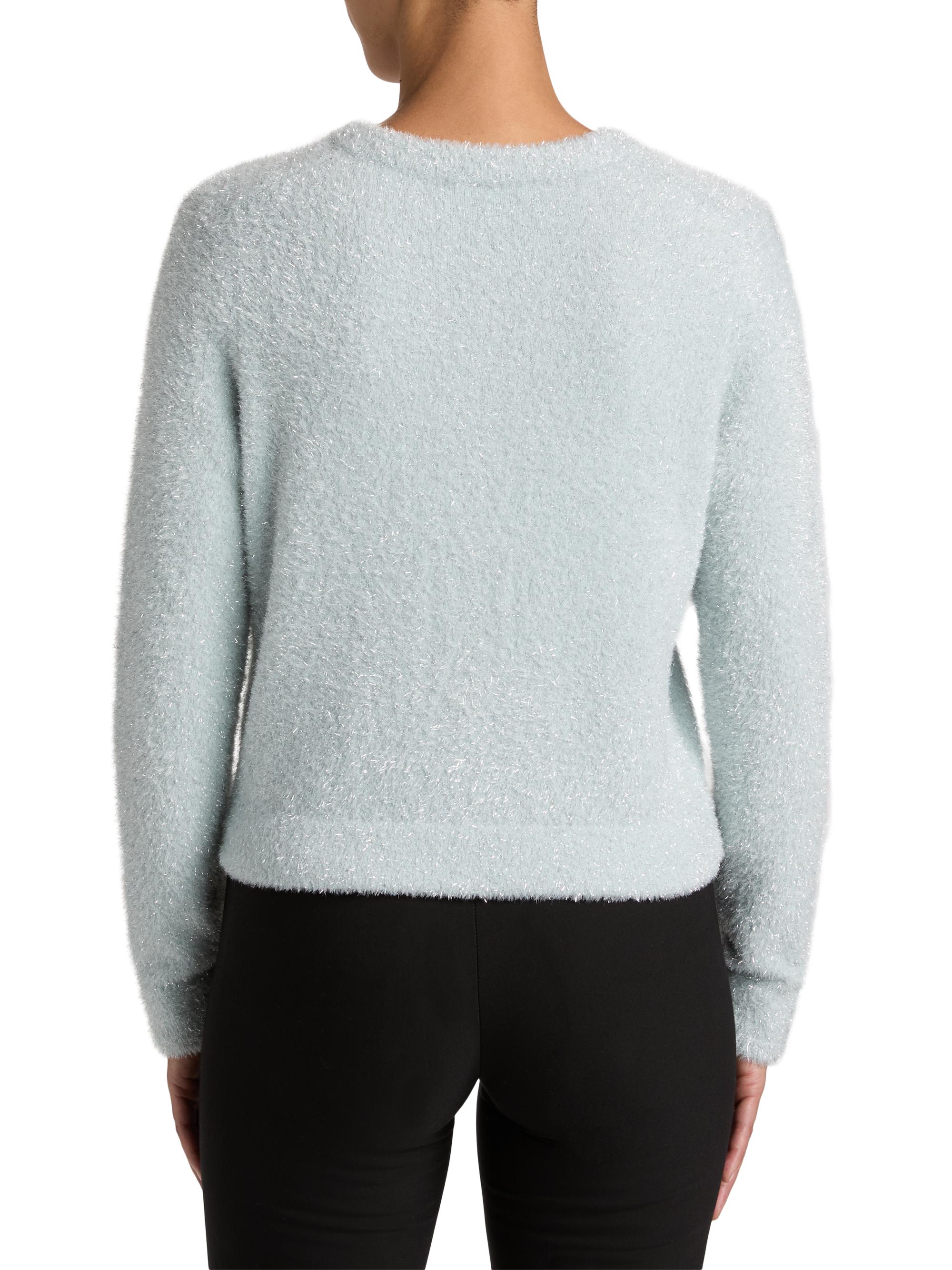 H*M様 Vince. シルバー系 長袖ニット Vince Metallic Eyelash Knit Crewneck Cardigan | Saks Fifth Avenue