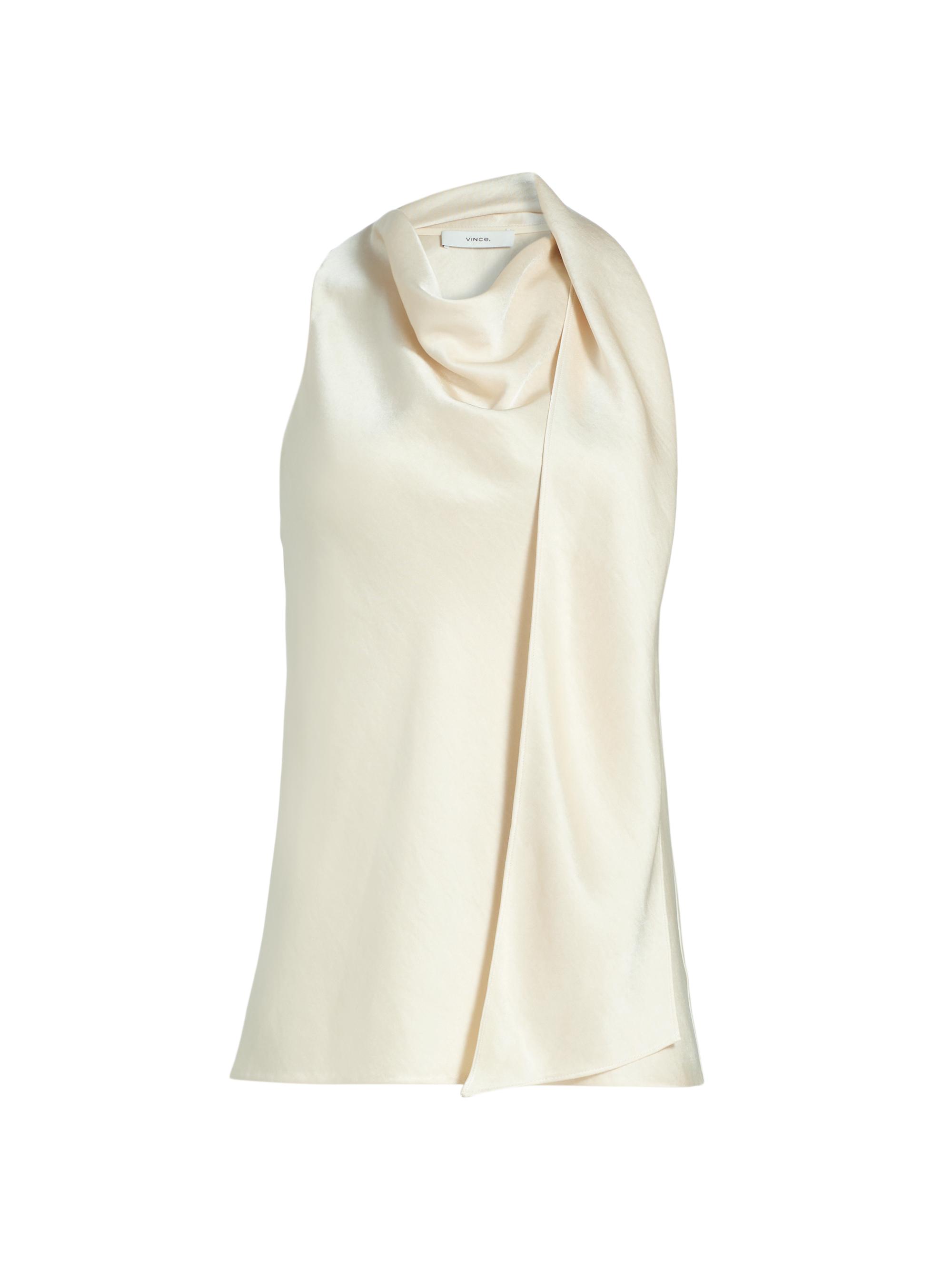 Vince Women's Satin Scarf Cowlneck Top - Bona