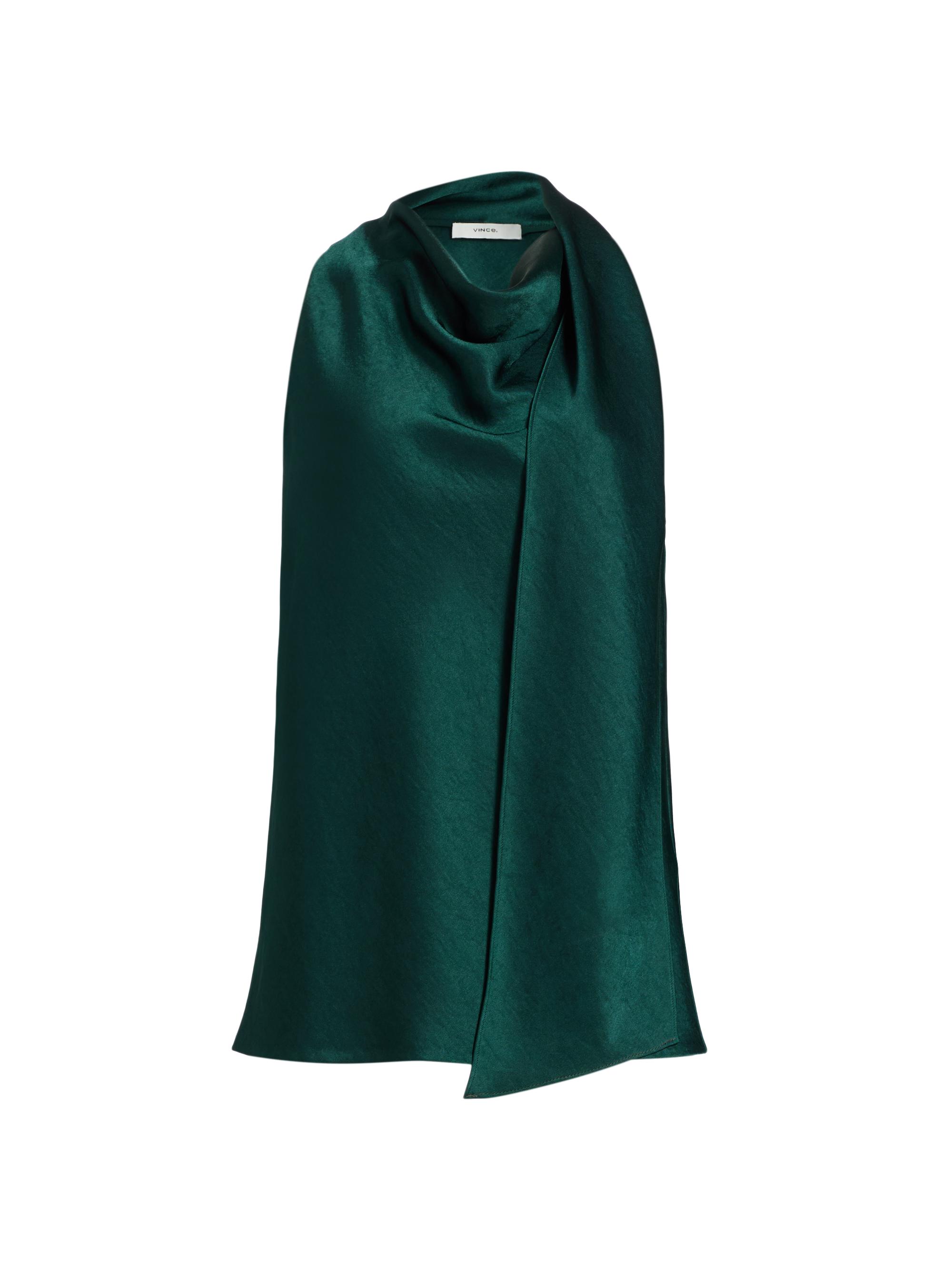 Satin Scarf Cowlneck Top