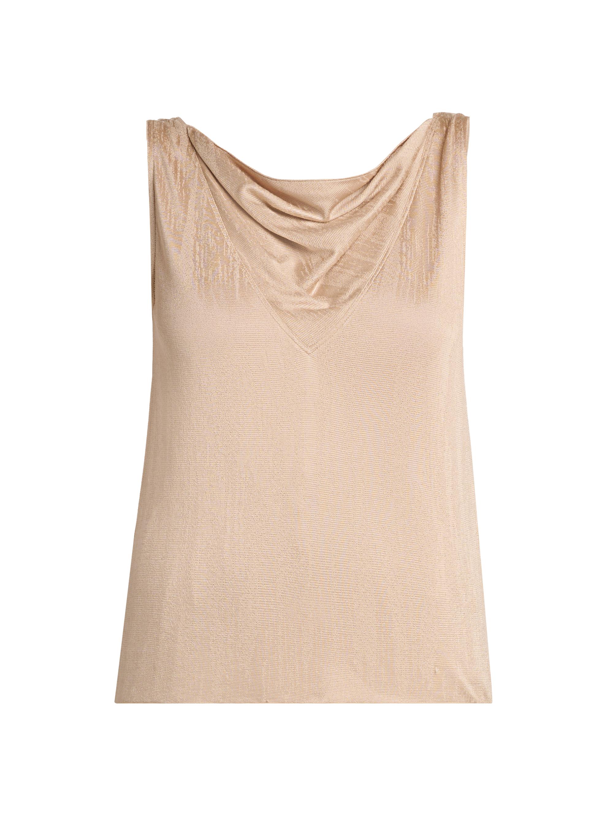 Giorgio Armani Women's Draped Jersey Cowlneck Top - Solid Medium Beige