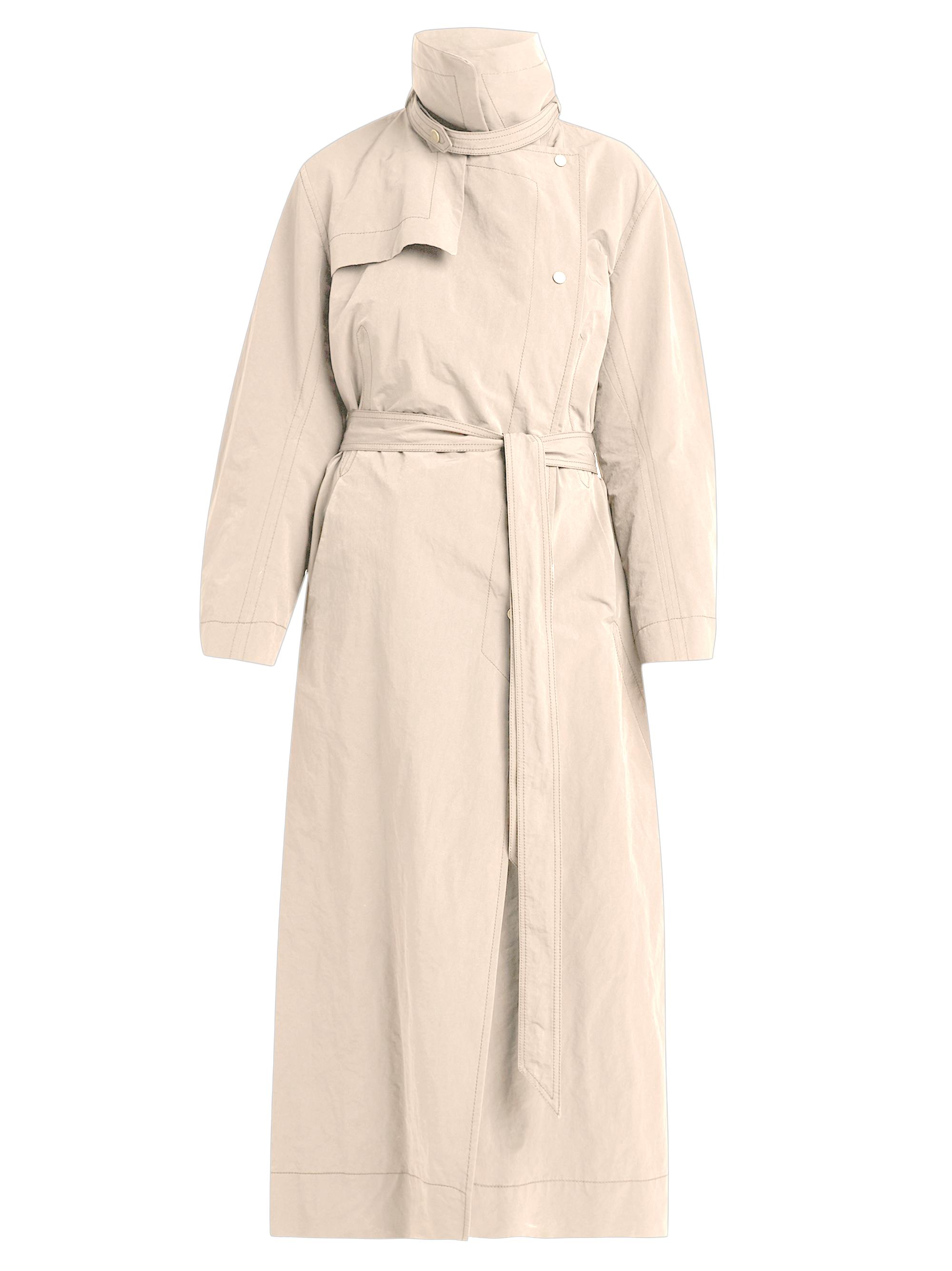 Giorgio Armani Women's High-Neck Belted Trench Coat - Solid Medium Grey