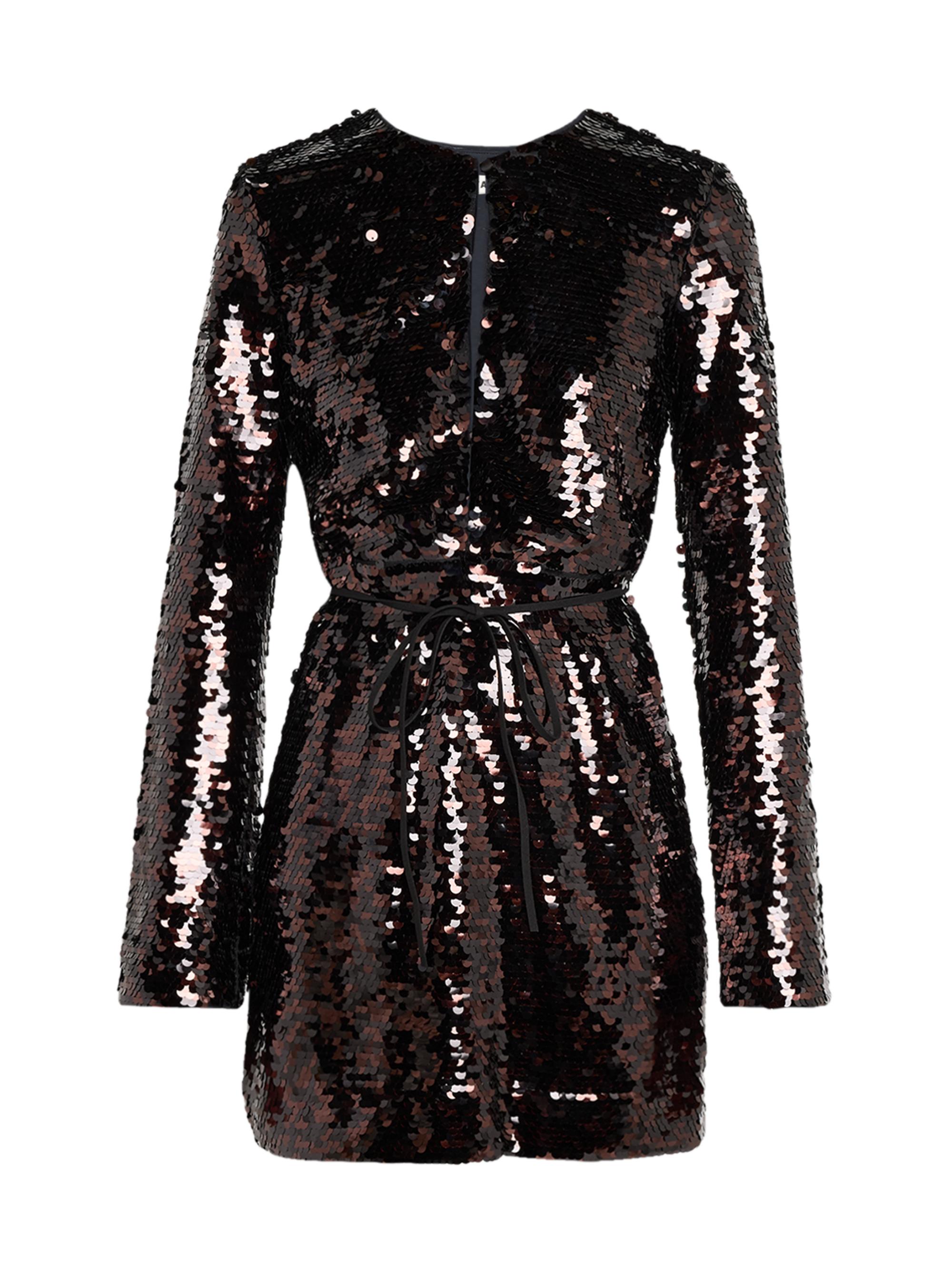 Staud Women's Fifi Sequined Tie-Waist Minidress - Espresso