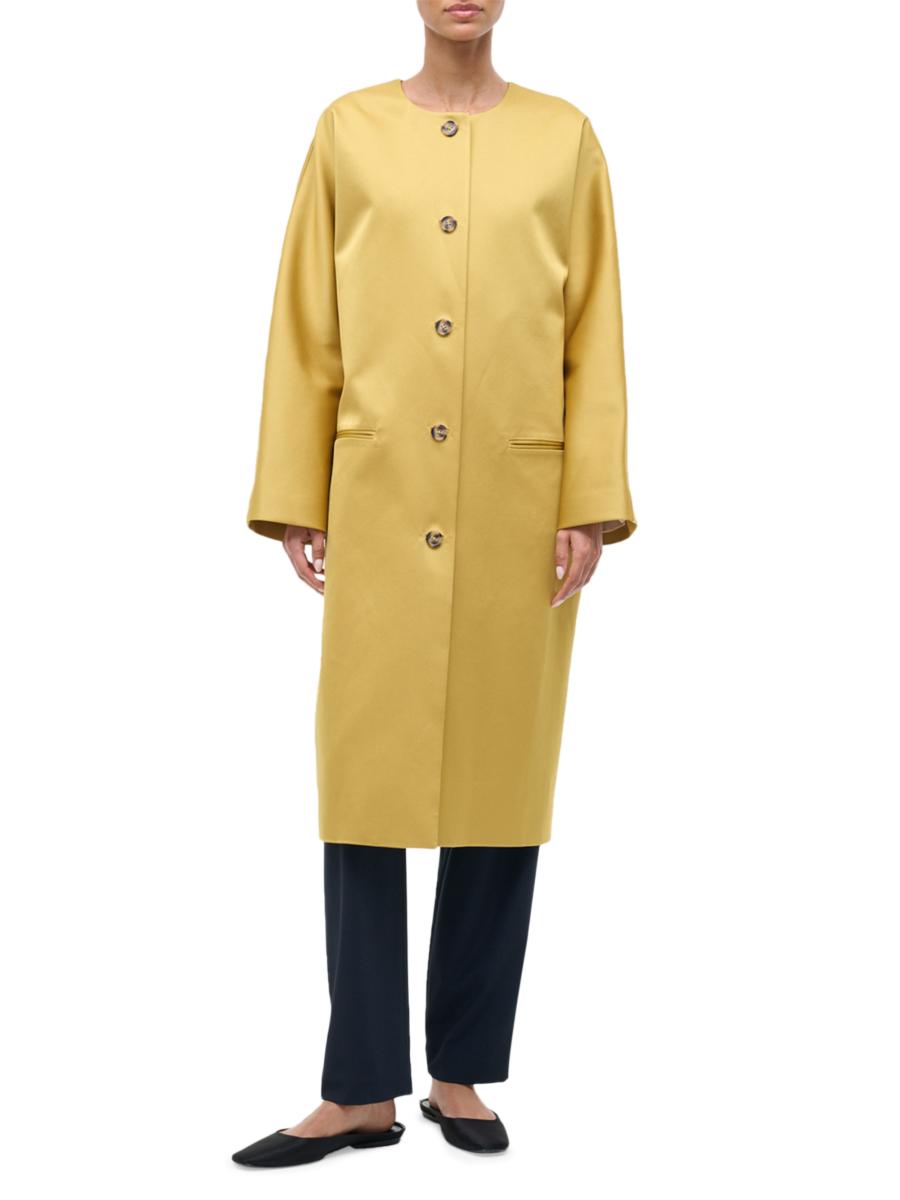 Staud Liz Duchesse Satin Overcoat | Saks Fifth Avenue