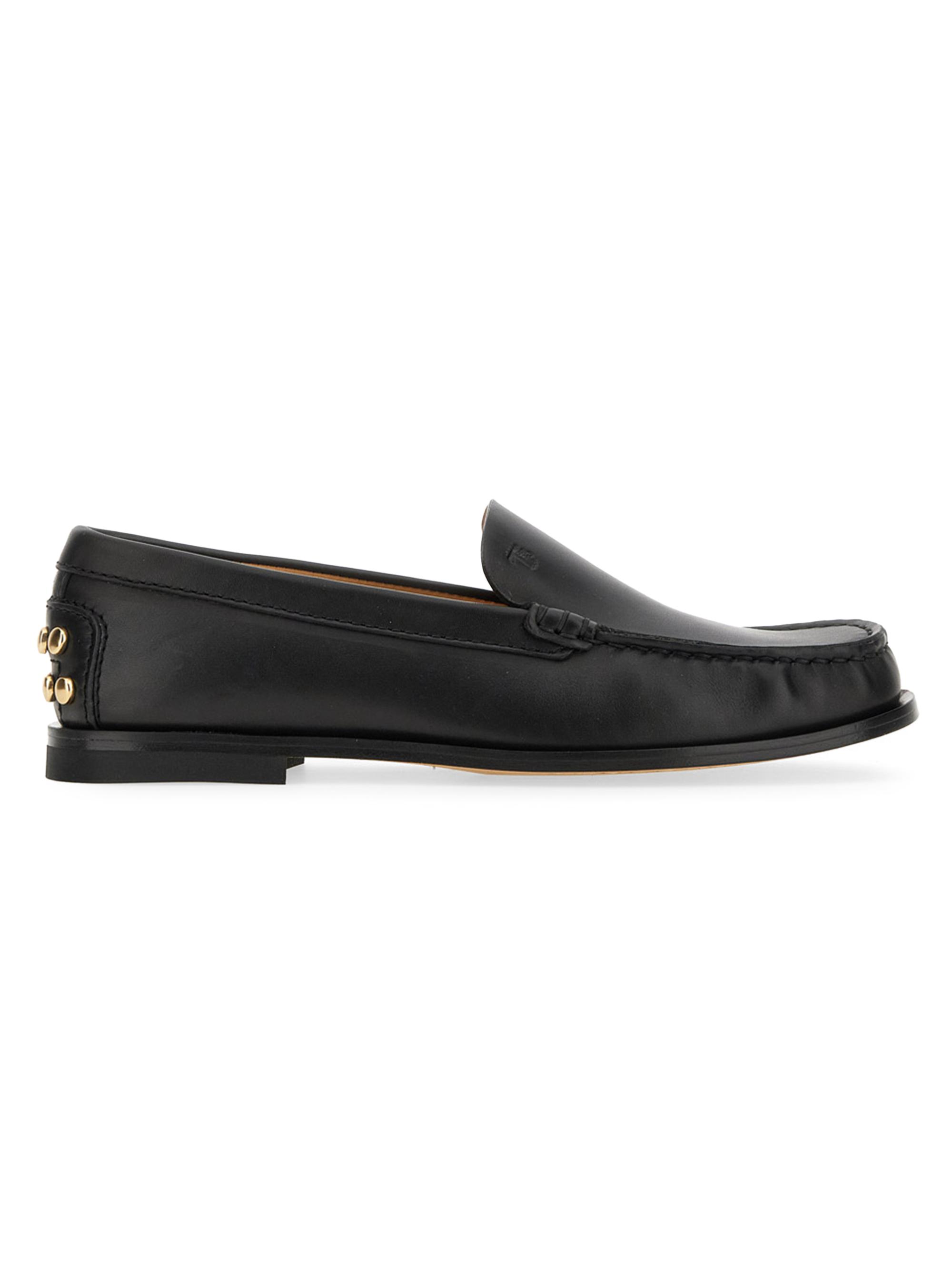 Tod's Women's Metal-Pebble Leather Loafers - Black