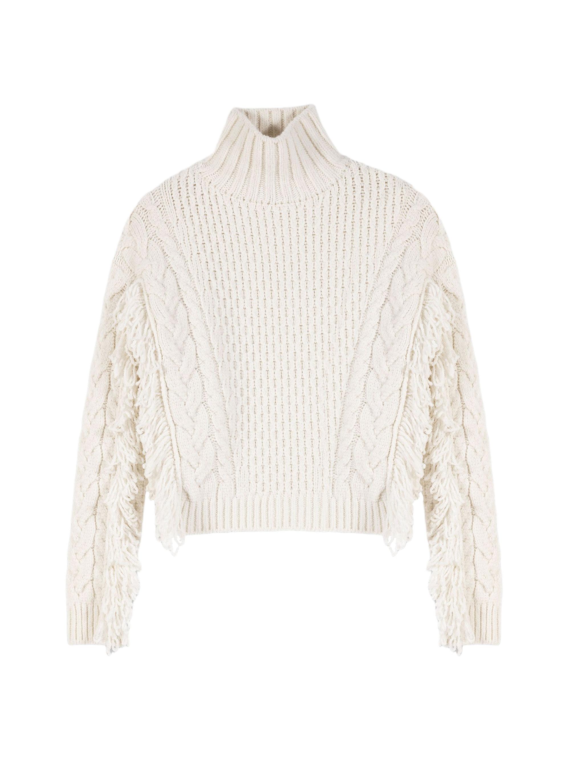 Wool-Blend Jumper with Fringes