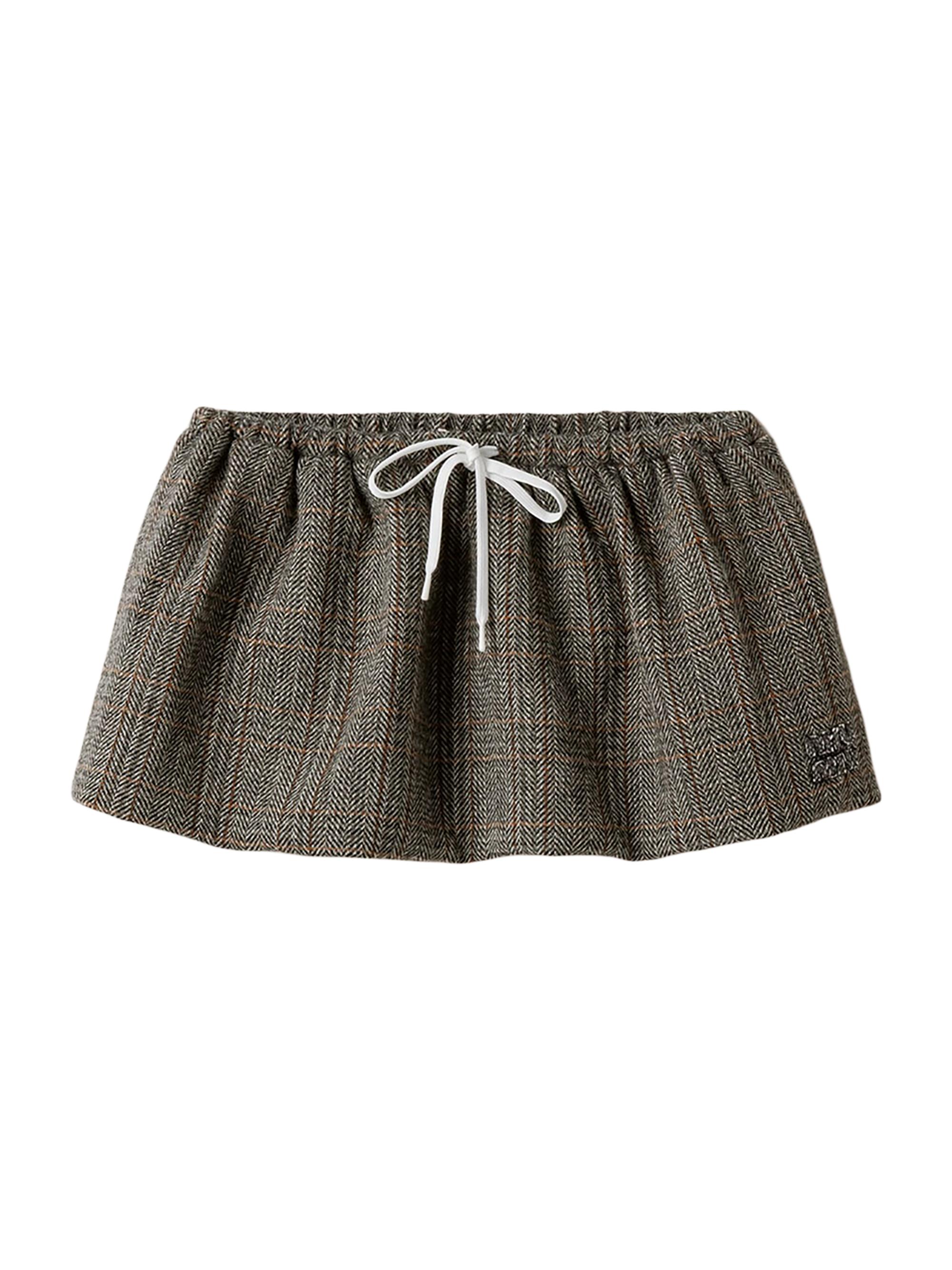 Miu Miu Women's Chevron Mini-Skirt - Grey