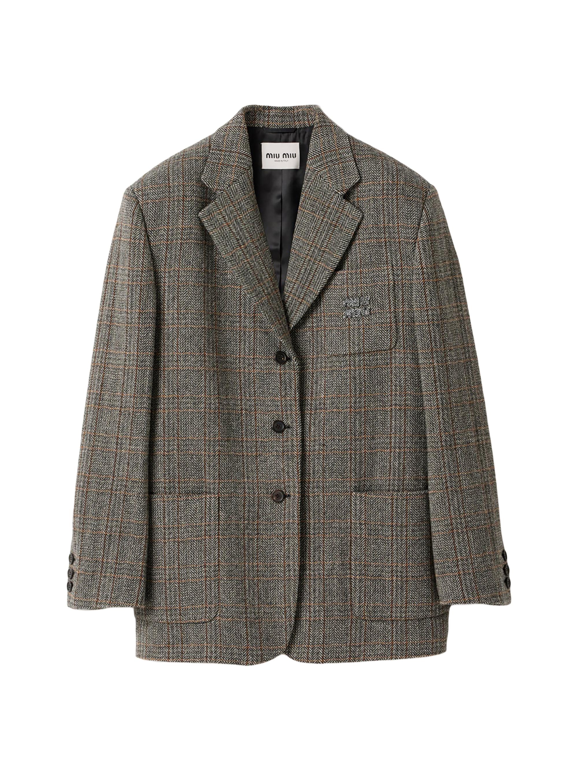 Miu Miu 3L スーツ Miu Miu ピンストライプ ジャケット | グレー | FARFETCH JP