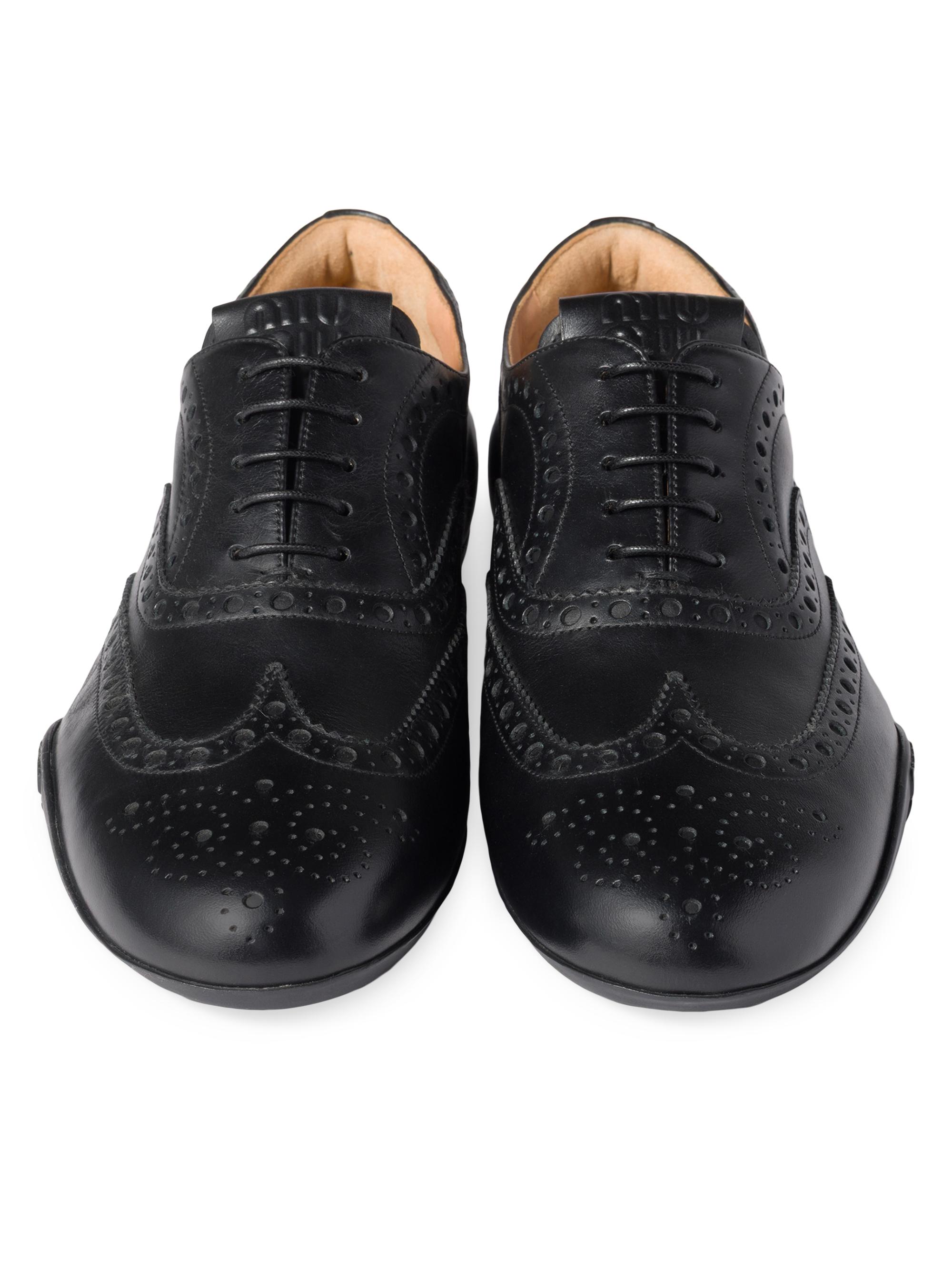 Miu Miu Calf Leather Brogue Shoes | Saks Fifth Avenue