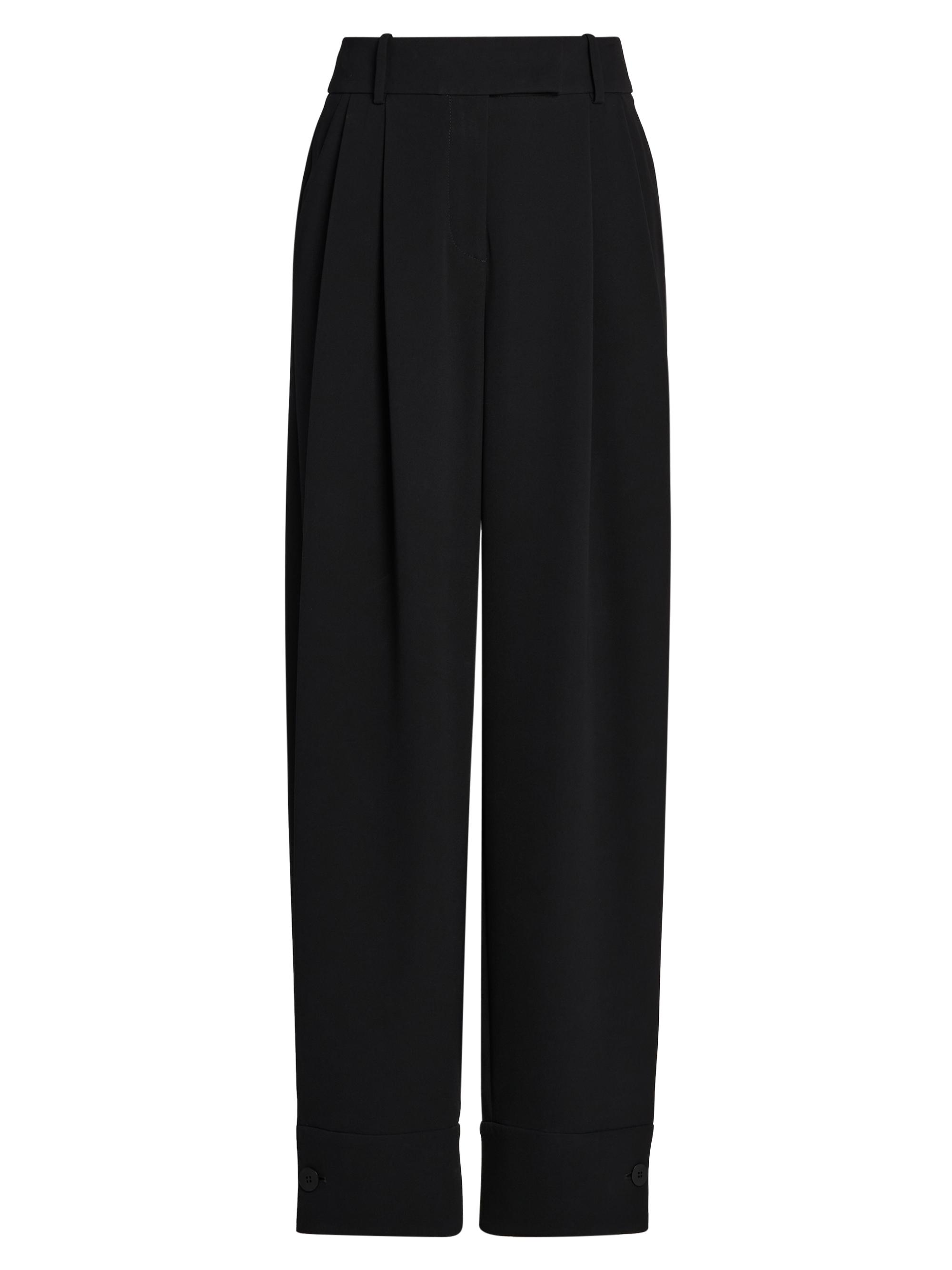 Giorgio Armani Women's Silk Straight-Leg Pants - Solid Black