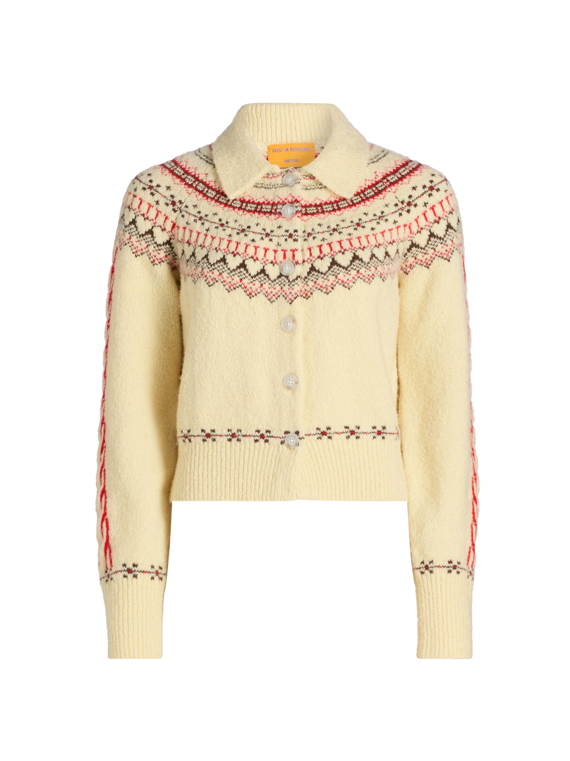 Guest in Residence Women's Cloud Chalet Wool-Blend Cardigan - Mist Combo