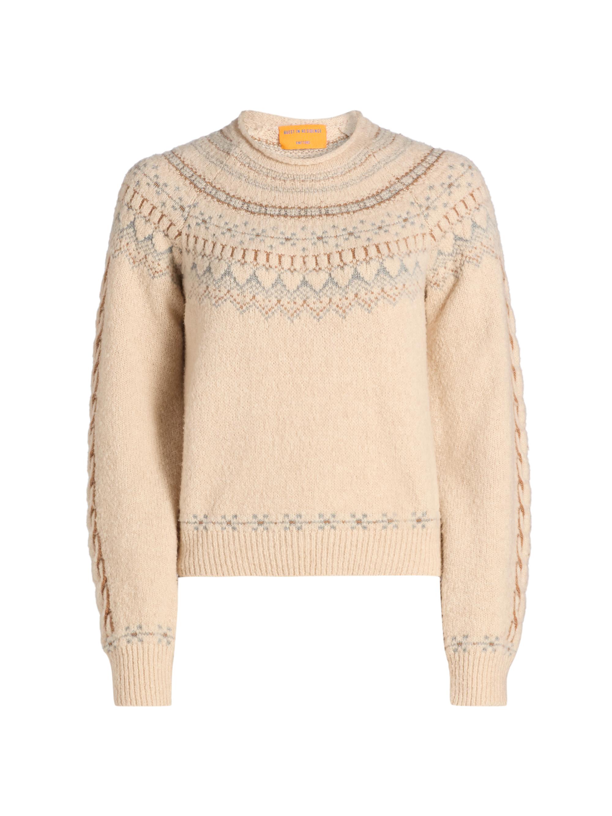 Guest in Residence Women's Cloud Chalet Crewneck Sweater - Sandstone Combo