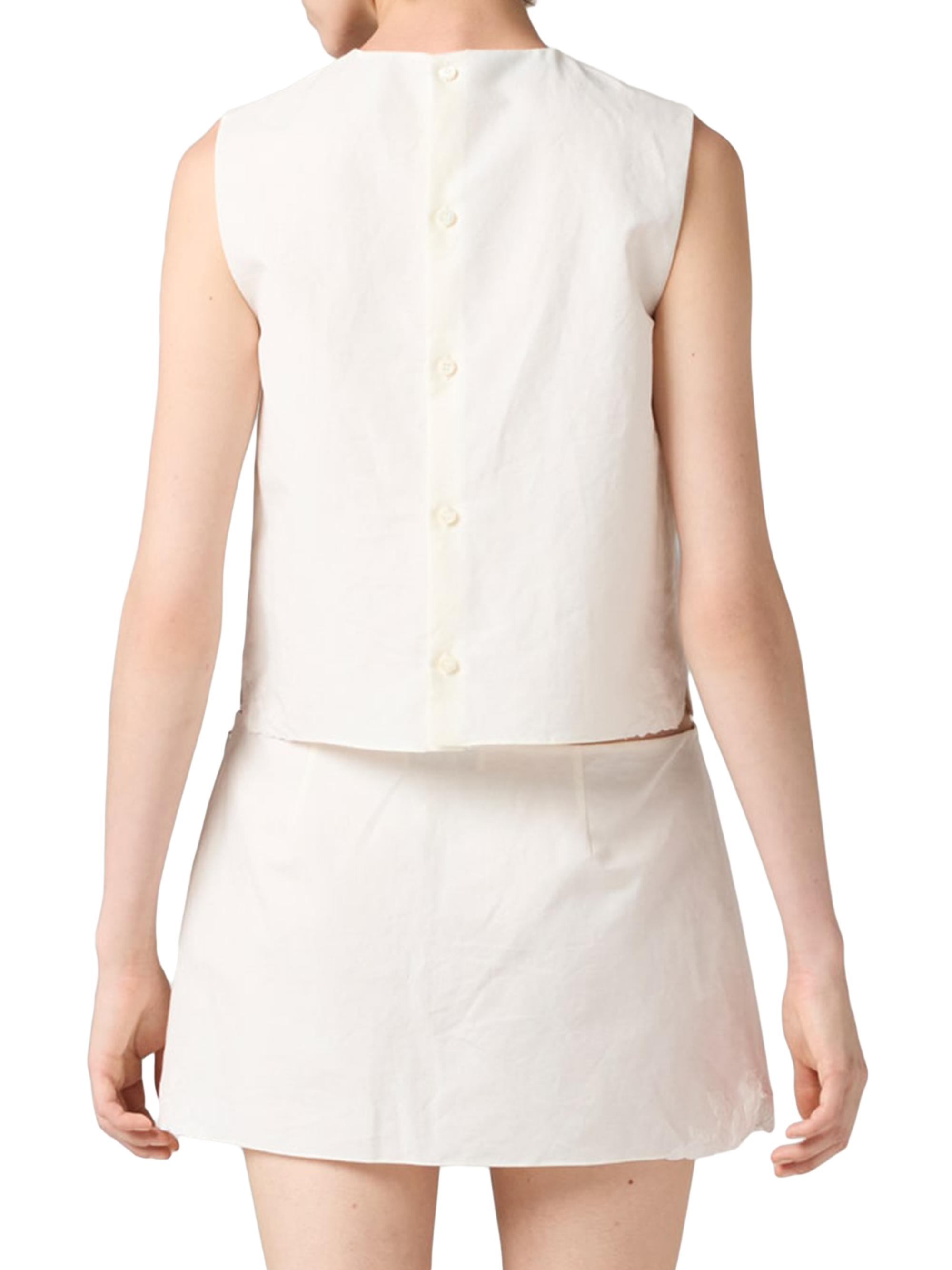 Miu Miu Embroidered Slubbed Canvas Top | Saks Fifth Avenue