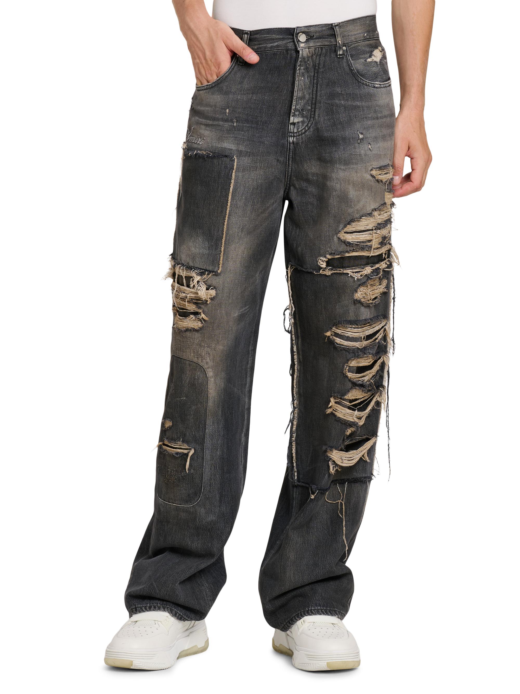 Amiri Repaired Mid-Rise Straight-Leg Carpenter Jeans | Saks Fifth