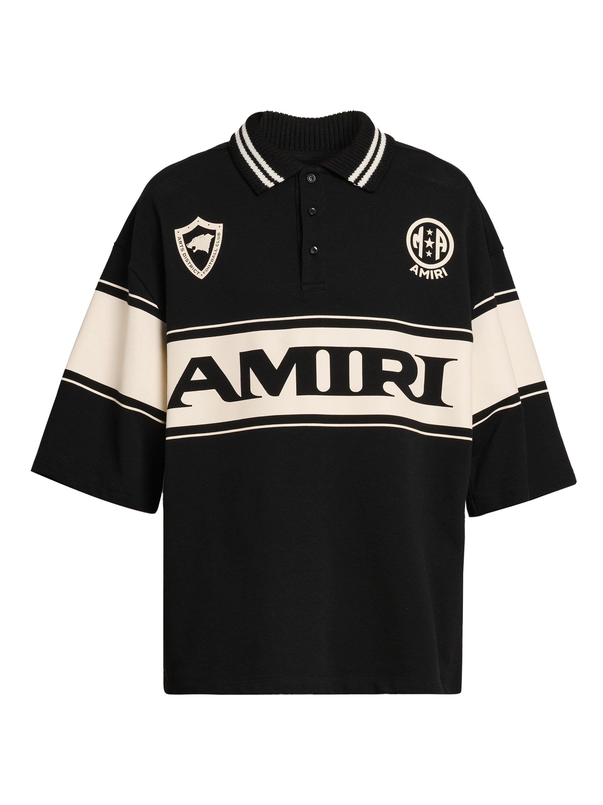 Amiri Men's  Sport Cotton Oversized Polo Shirt - Black
