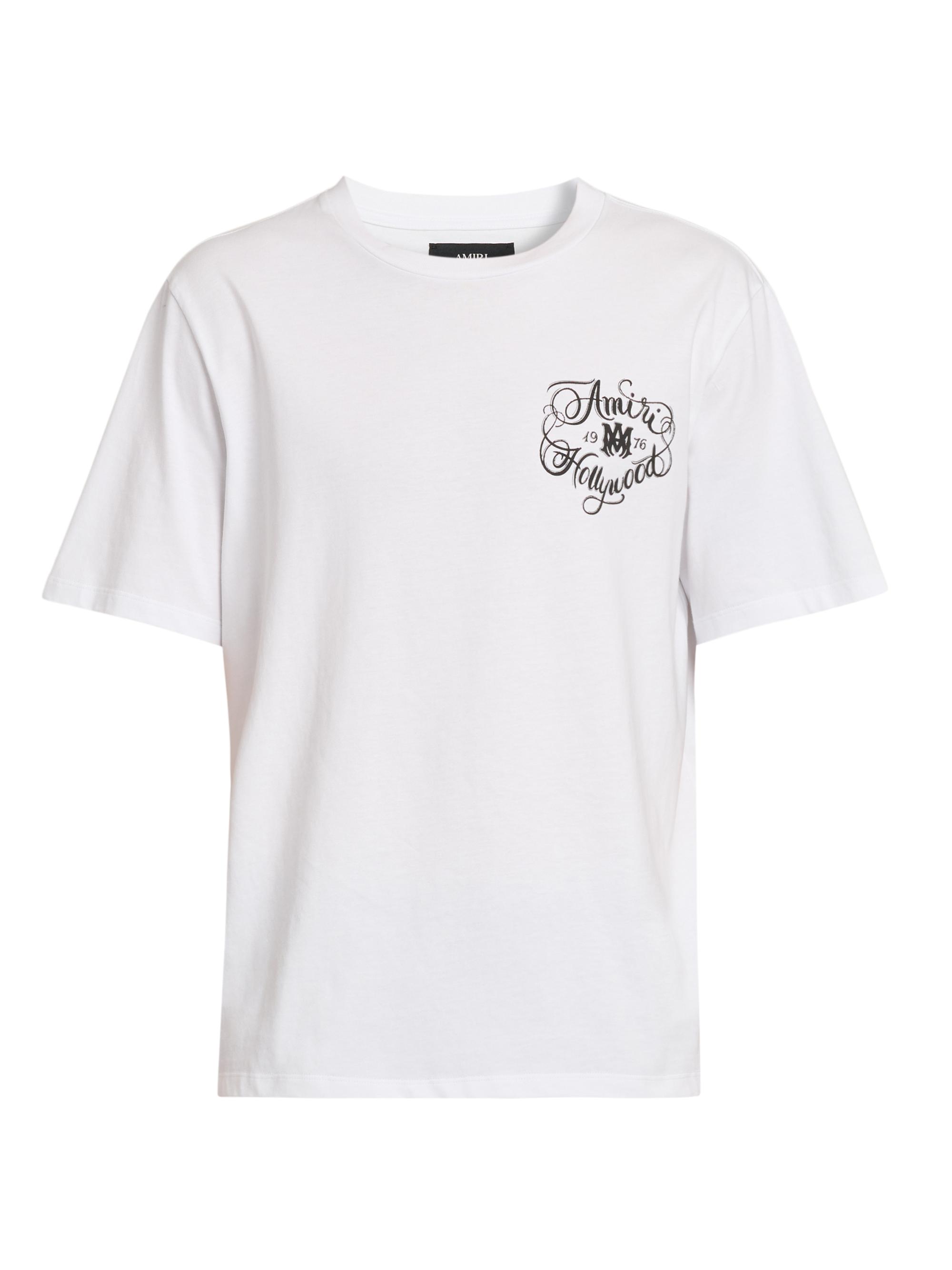 Amiri Men's Hollywood Cotton Crewneck T-Shirt - White