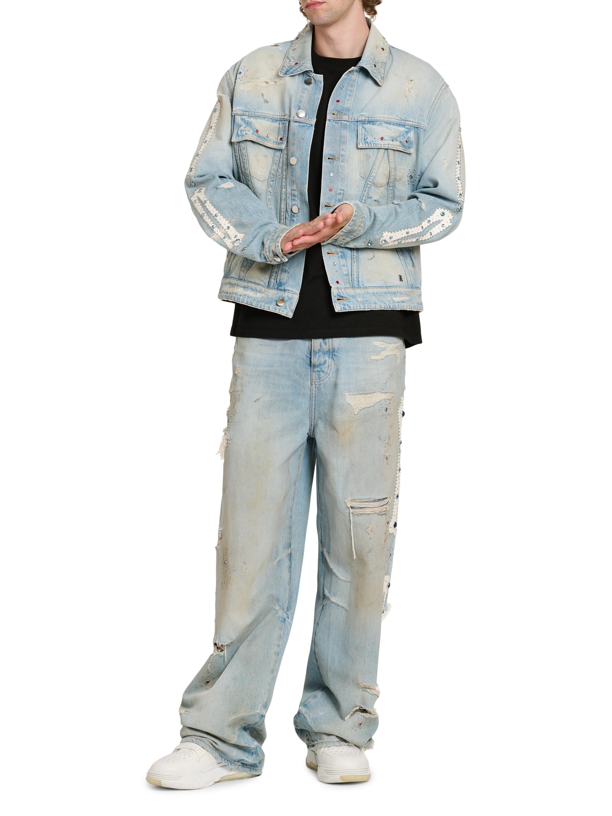 Amiri Bones Studded Denim Trucker Jacket | Saks Fifth Avenue