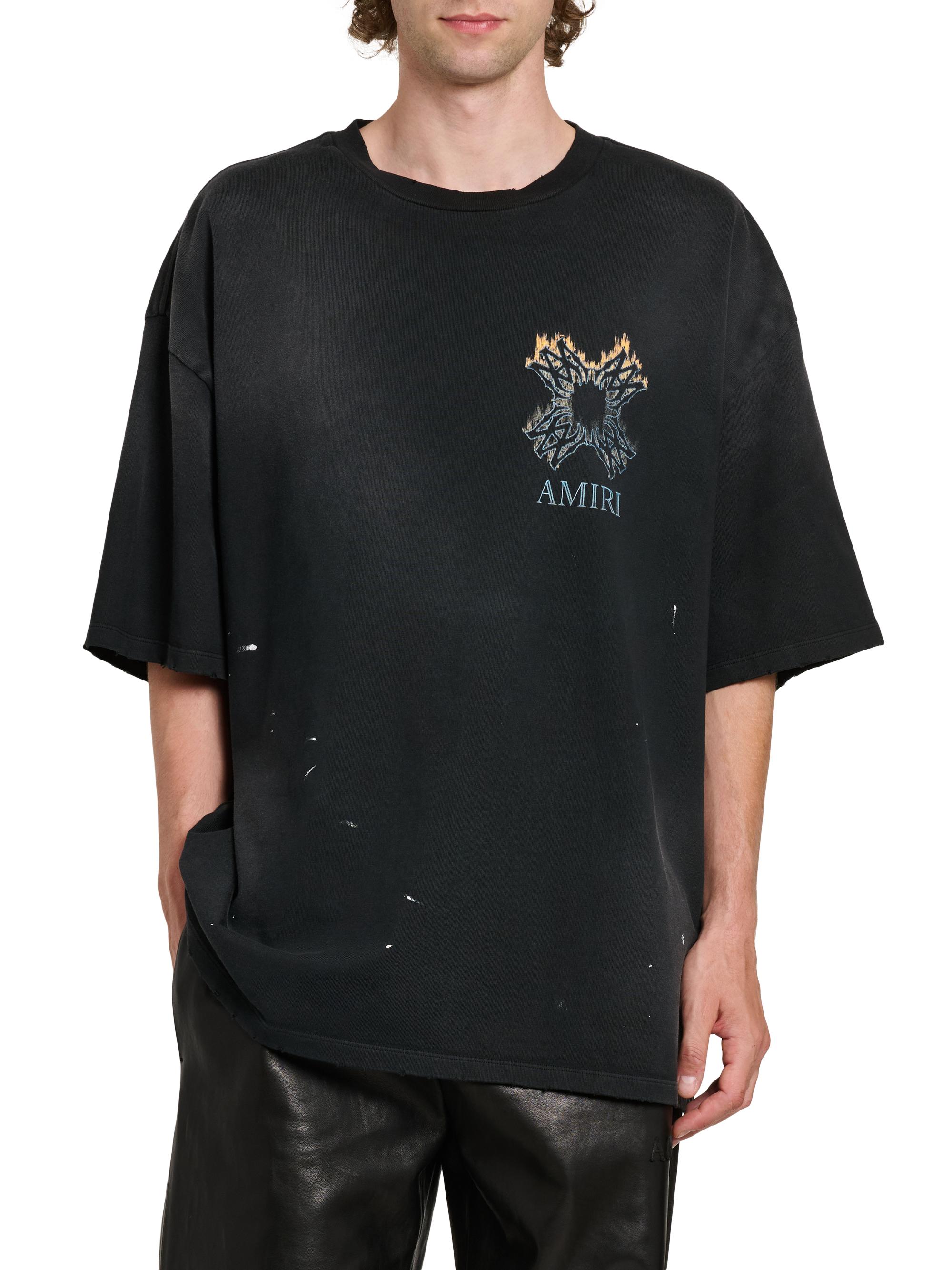 Amiri Ma Quad Flames Distressed Cotton T-Shirt | Saks Fifth Avenue