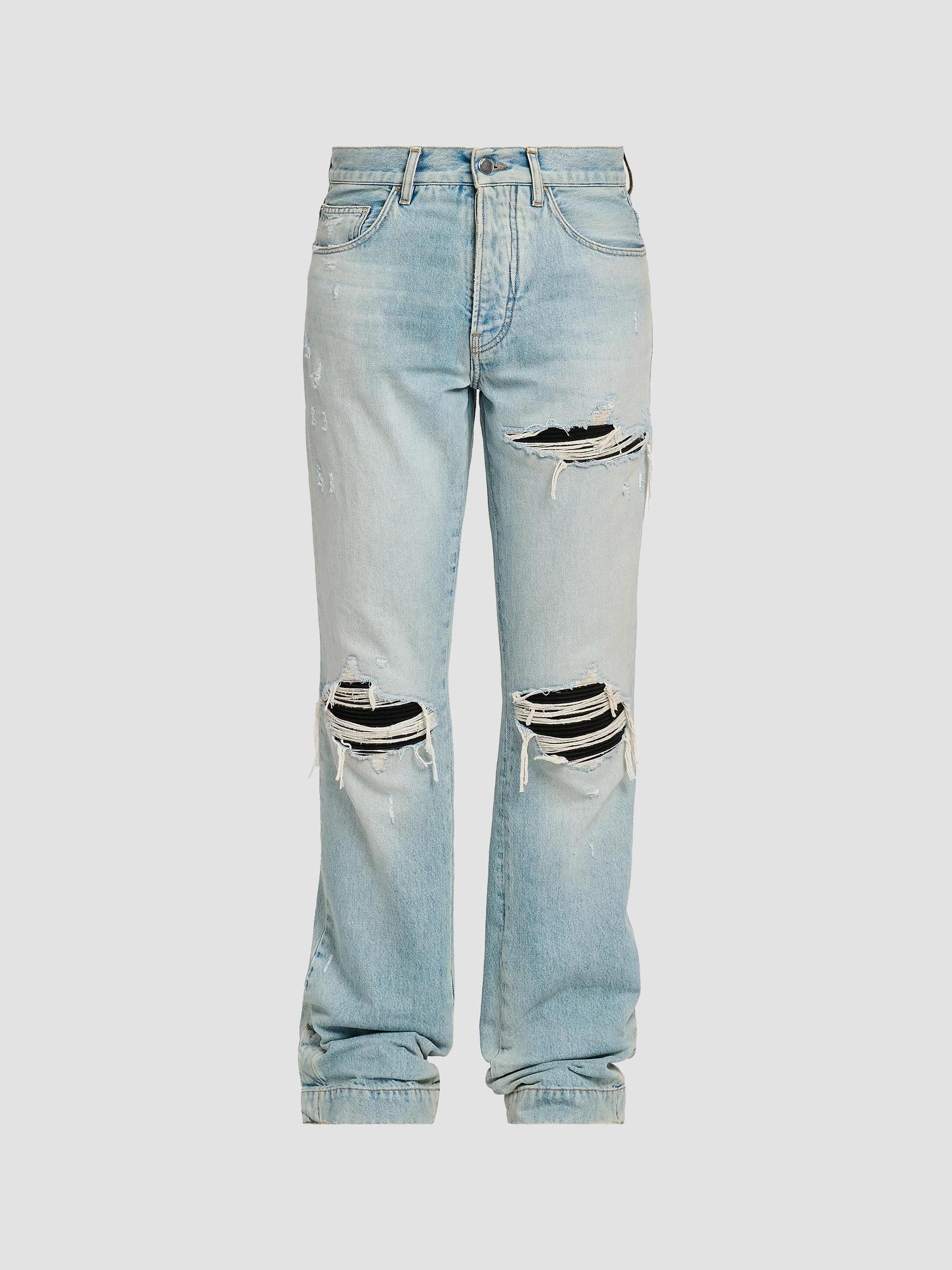 Amiri Mx1 Distressed Denim Mid-Rise Straight-Leg Jeans | Saks