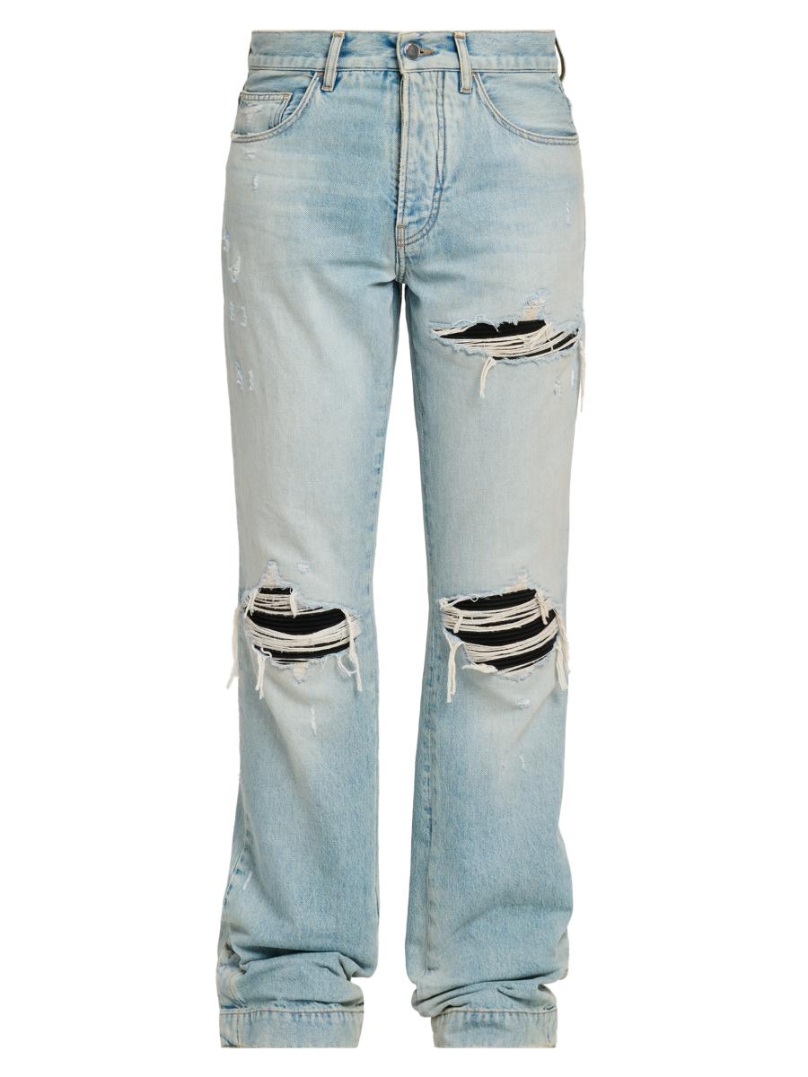 Amiri Mx1 Distressed Denim Mid-Rise Straight-Leg Jeans | Saks