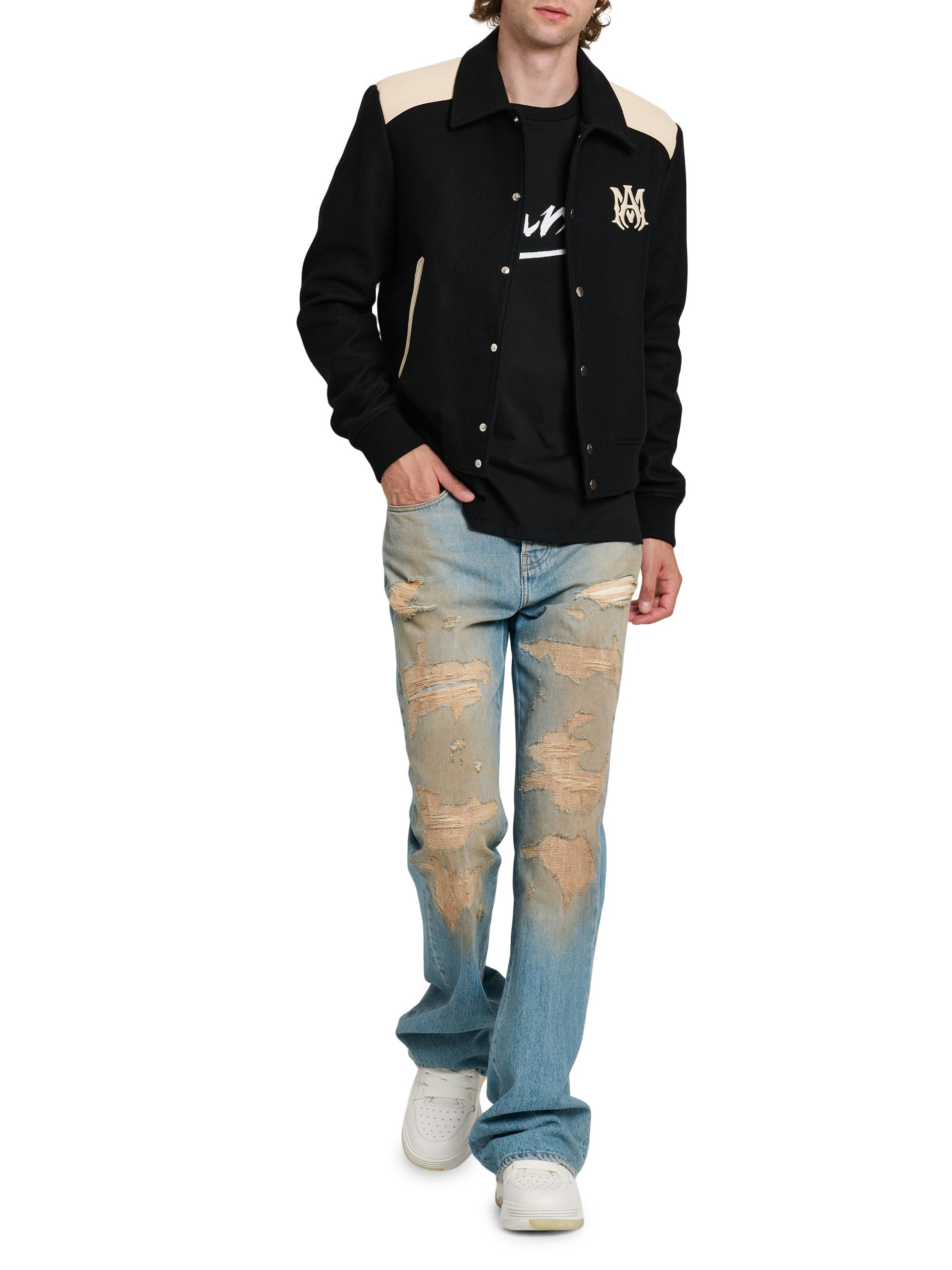 Amiri Repaired Distressed Mid-Rise Bootcut Jeans | Saks Fifth Avenue