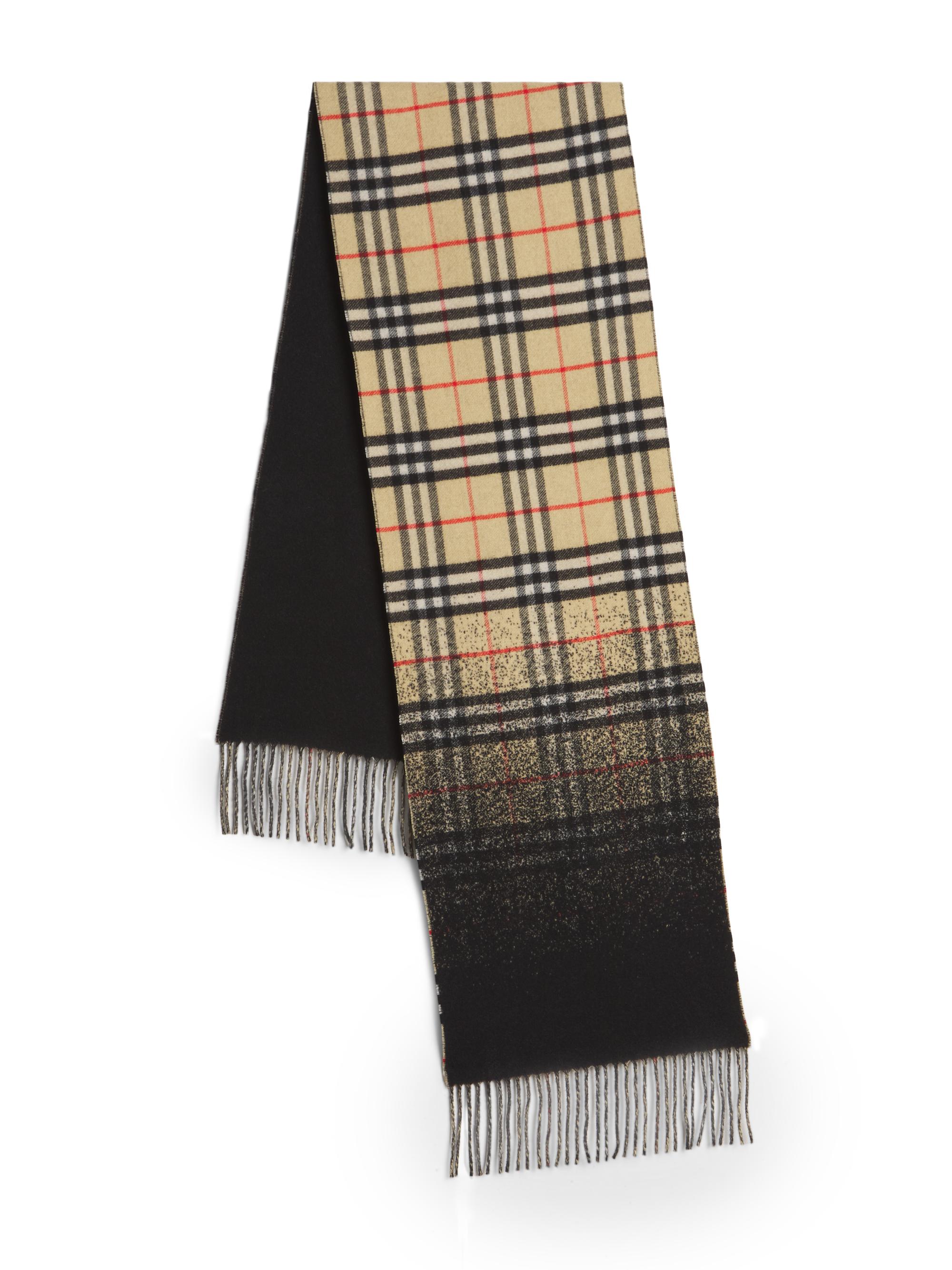 Burberry Women's Gradient Check Jacquard Cashmere Scarf - Sand