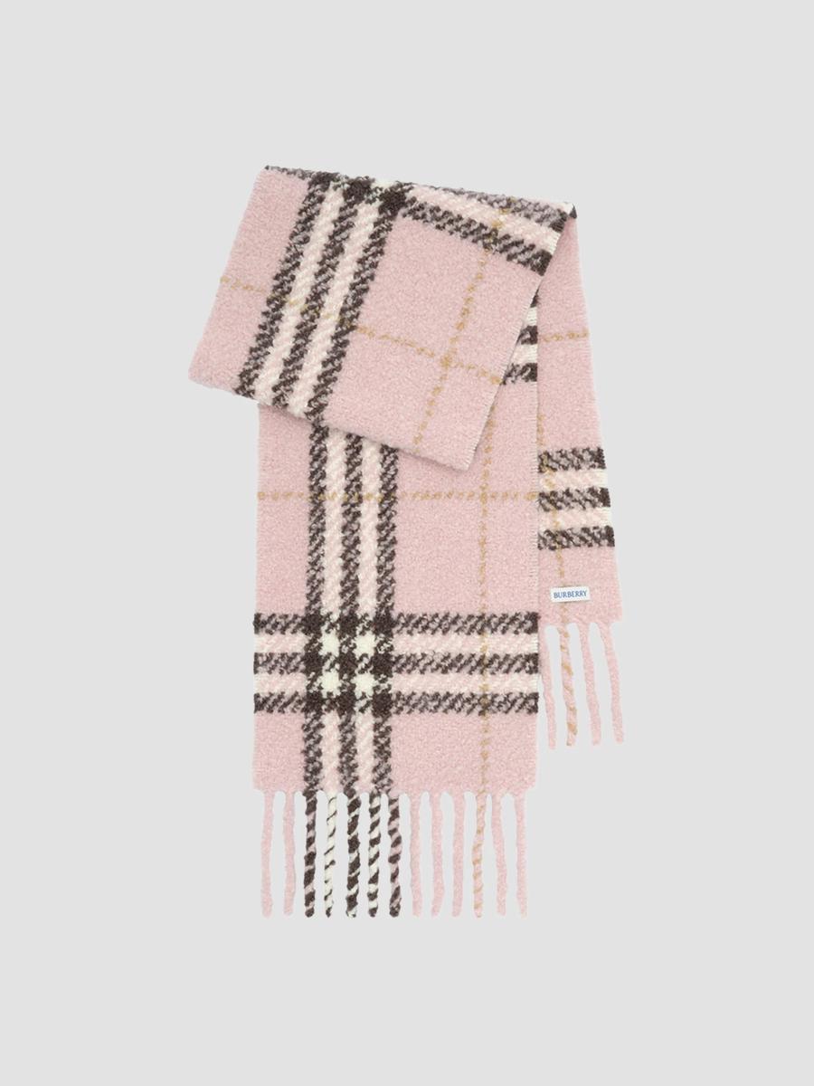 Burberry Women's Check Wool Bouclé Scarf In Bow Pink