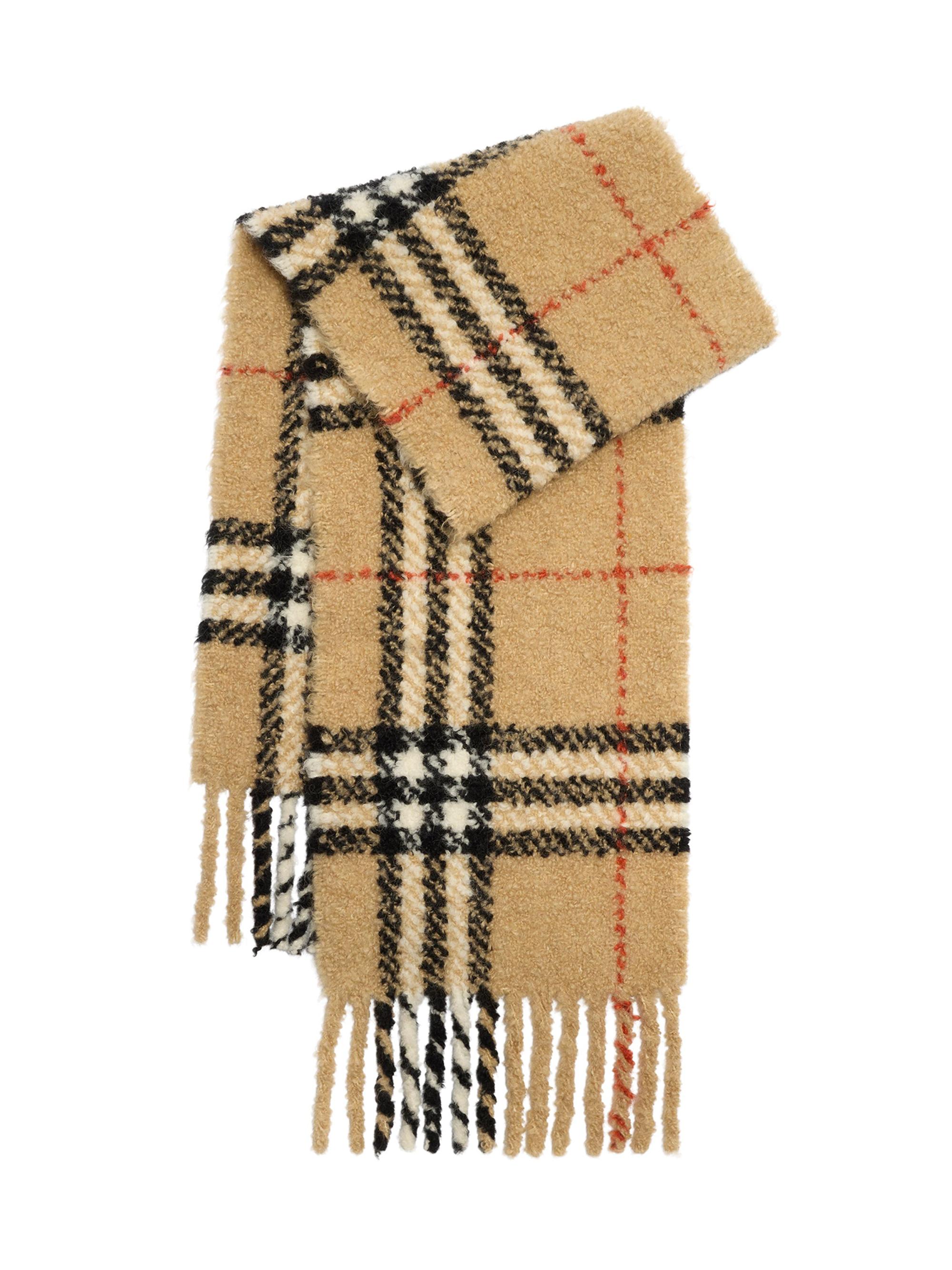 Burberry Women's Check Wool Bouclé Scarf - Sand