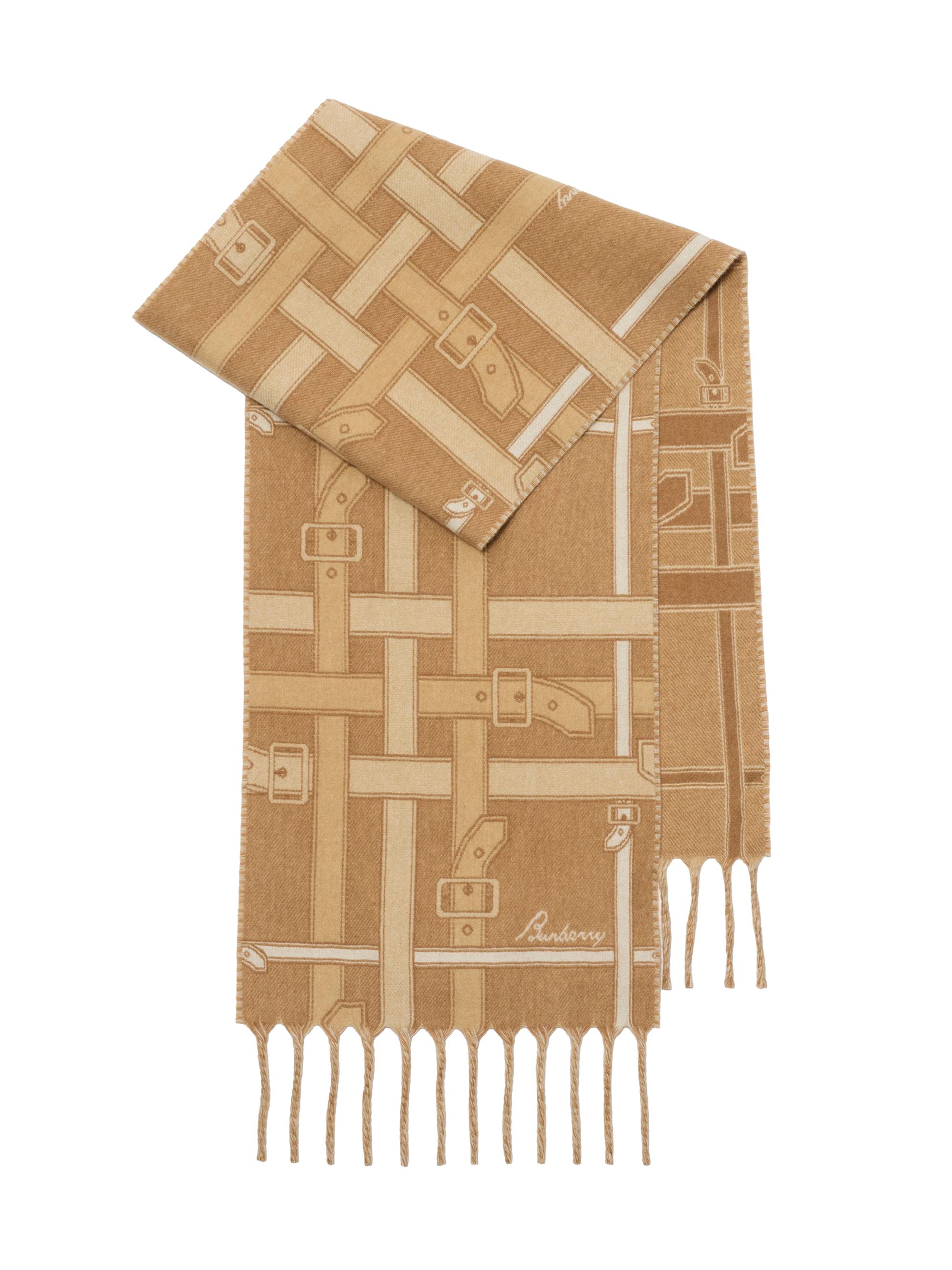 Burberry Women's Logo Jacquard Cashmere Scarf - Sand