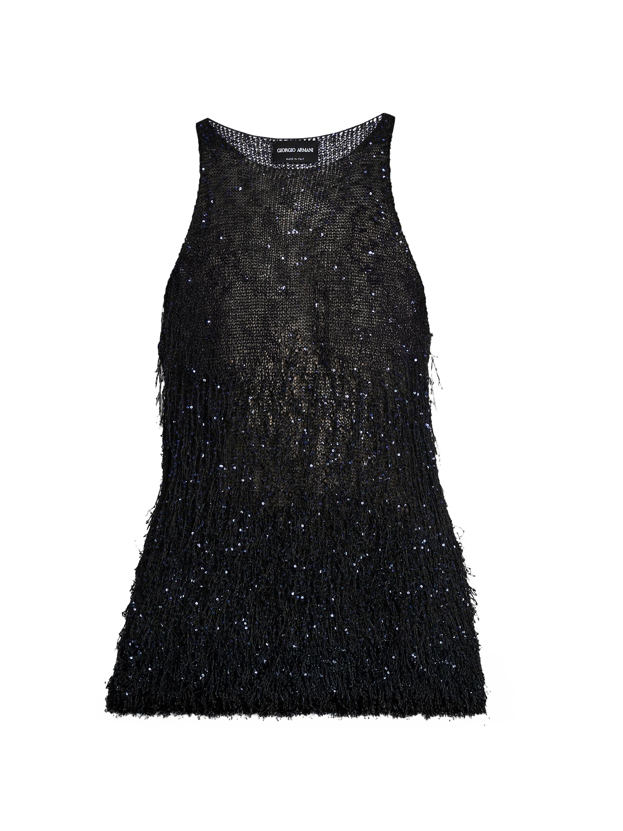 Giorgio Armani Women's Sequined Knit Sleeveless Blouse