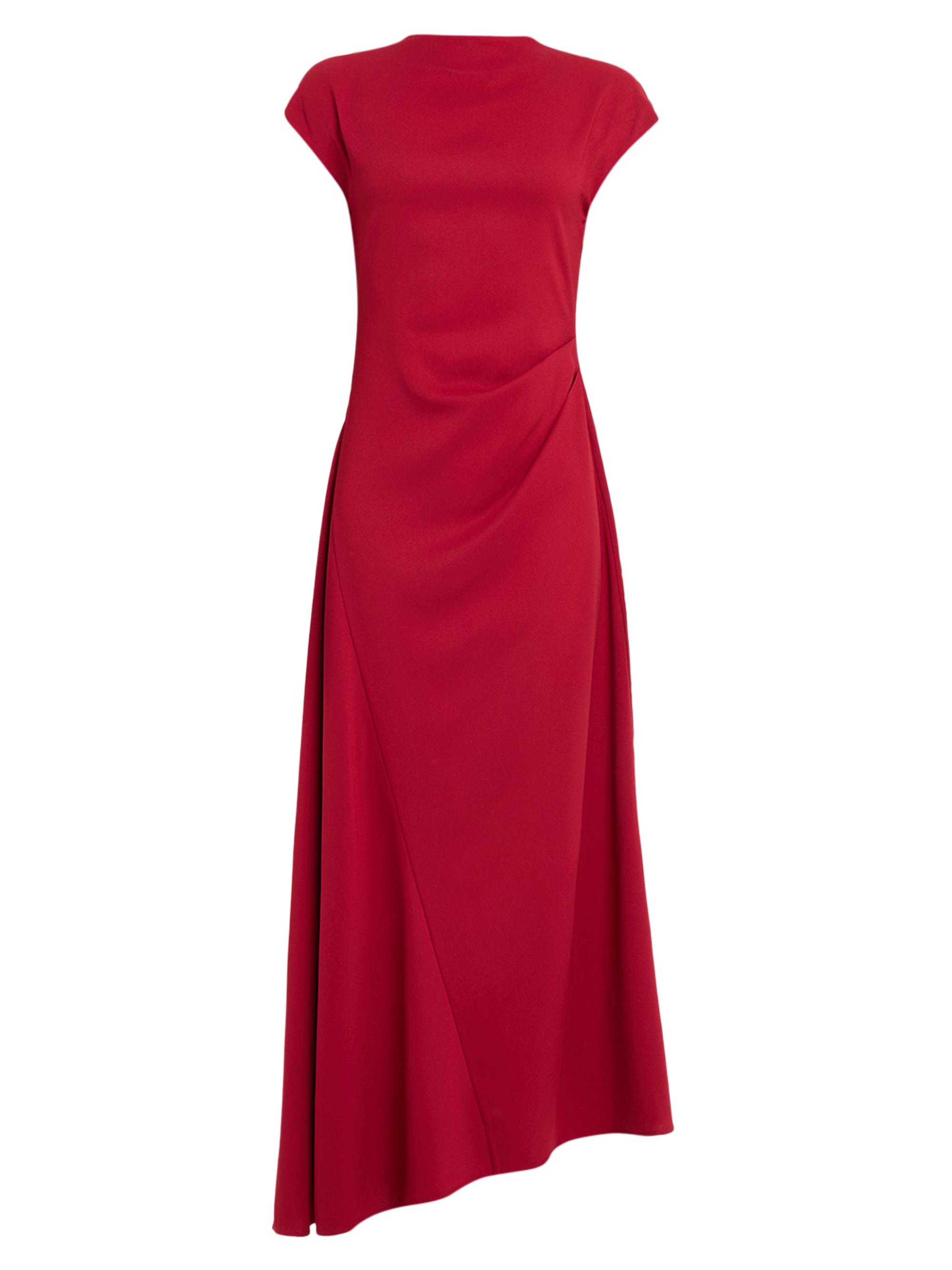 Staud Women's Zaya Crepe A-Line Cap-Sleeve Maxi Dress - Pomegranate
