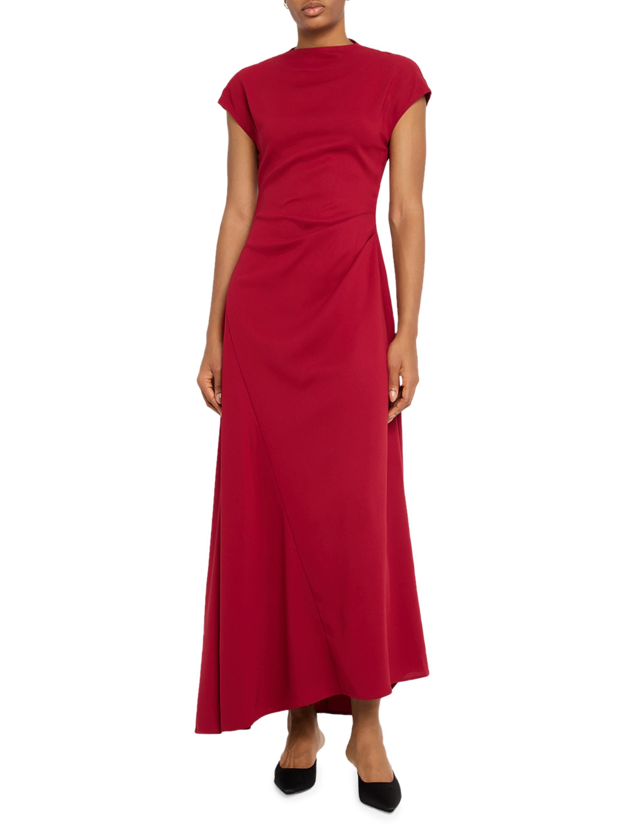 Staud Zaya Crepe A-Line Cap-Sleeve Maxi Dress | Saks Fifth Avenue