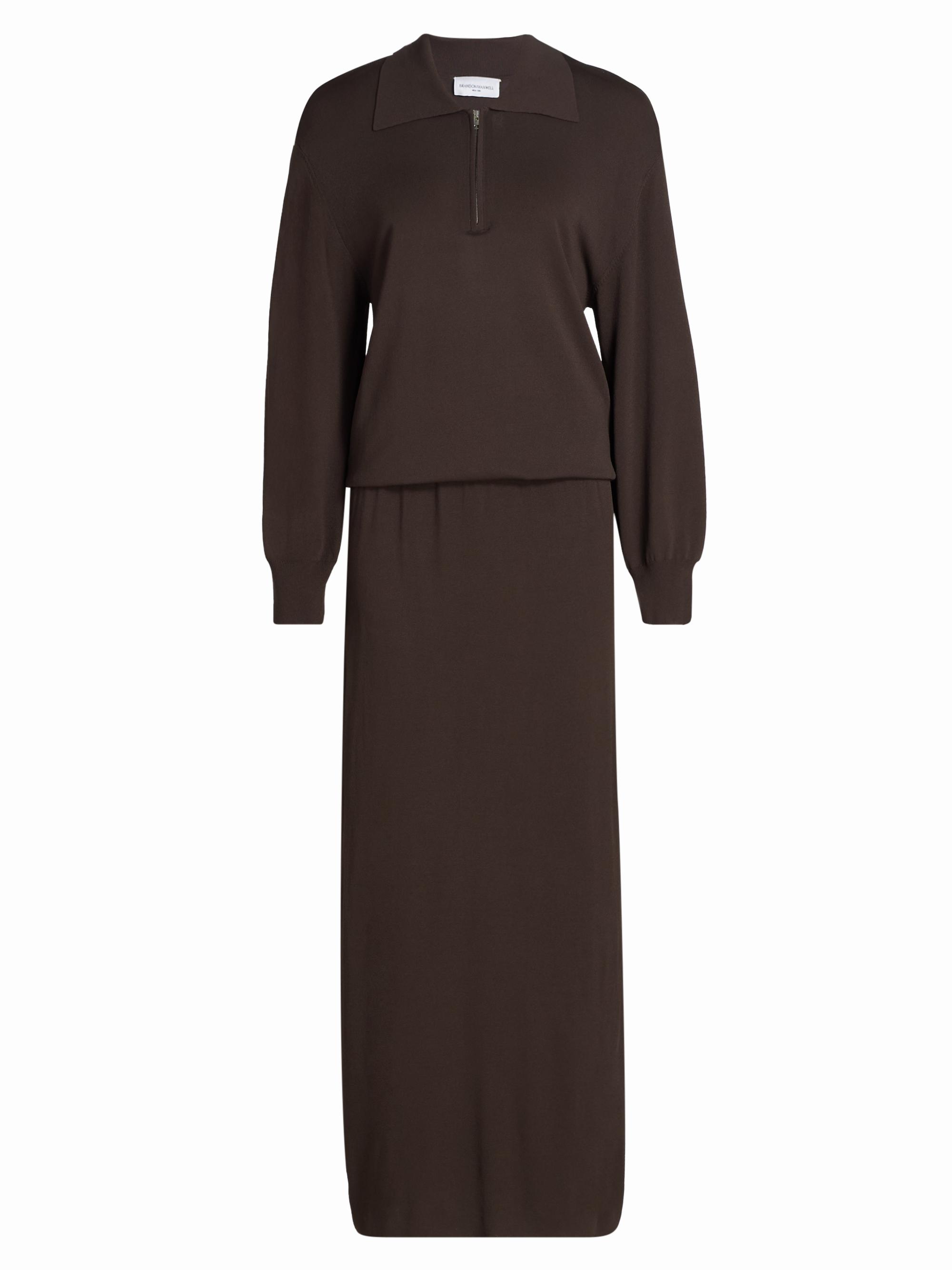 Brandon Maxwell Women's The Sabine Polo Maxi Dress - Truffle