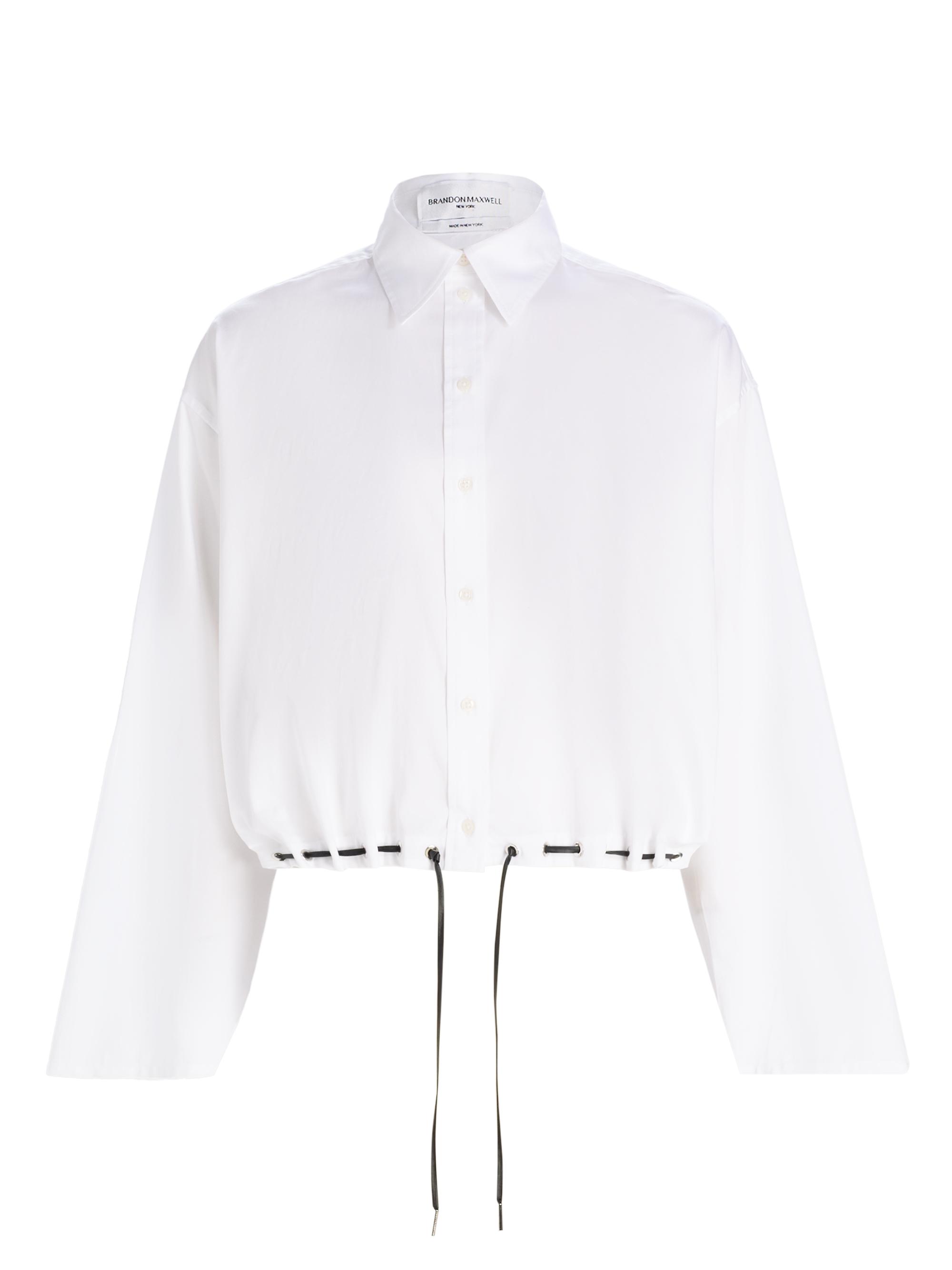 Brandon Maxwell Women's Leland Cotton Eyelet Shirt - Optic White