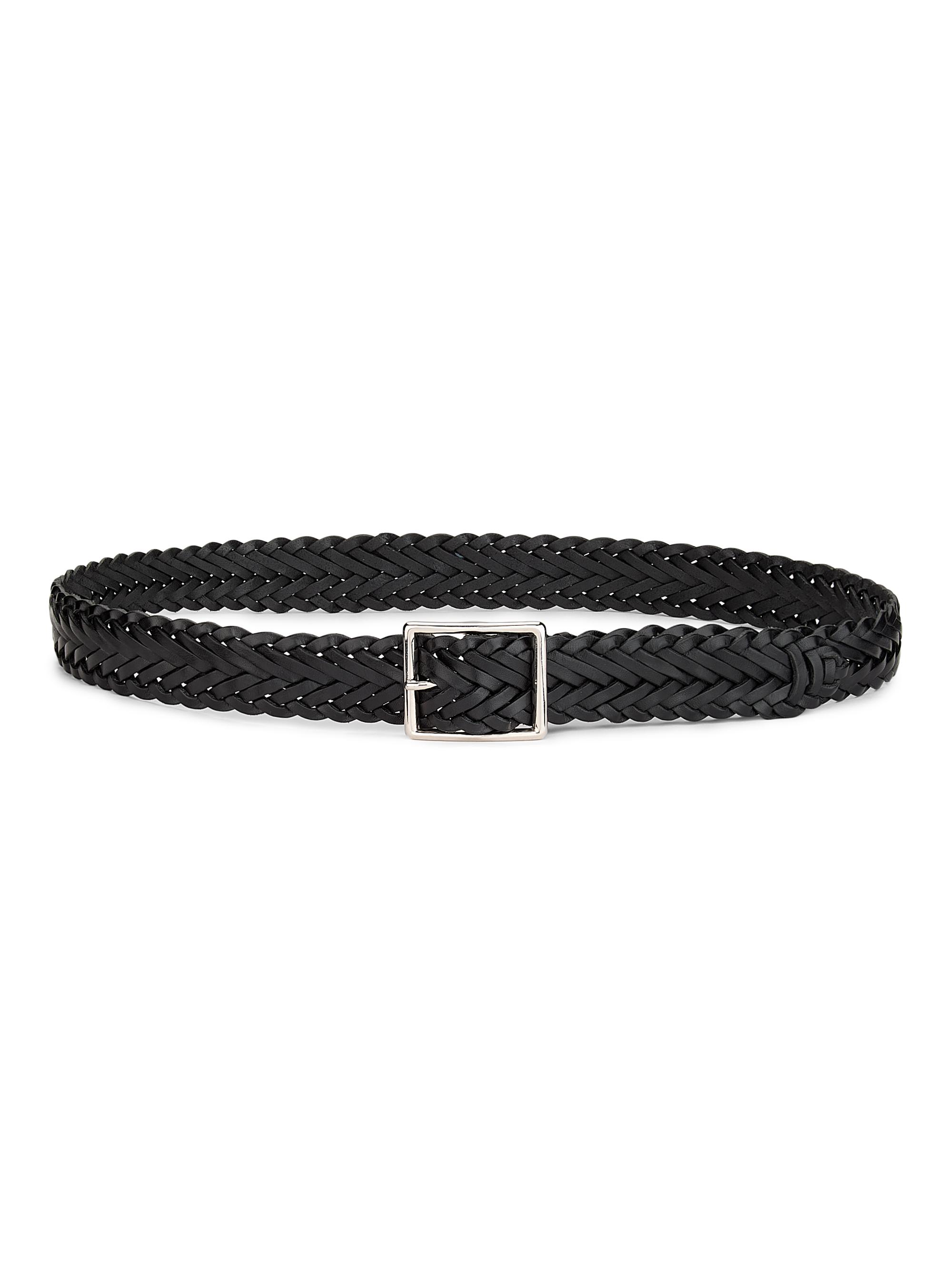 Nili Lotan Women's Nicola Braided Leather Belt - Black Silver