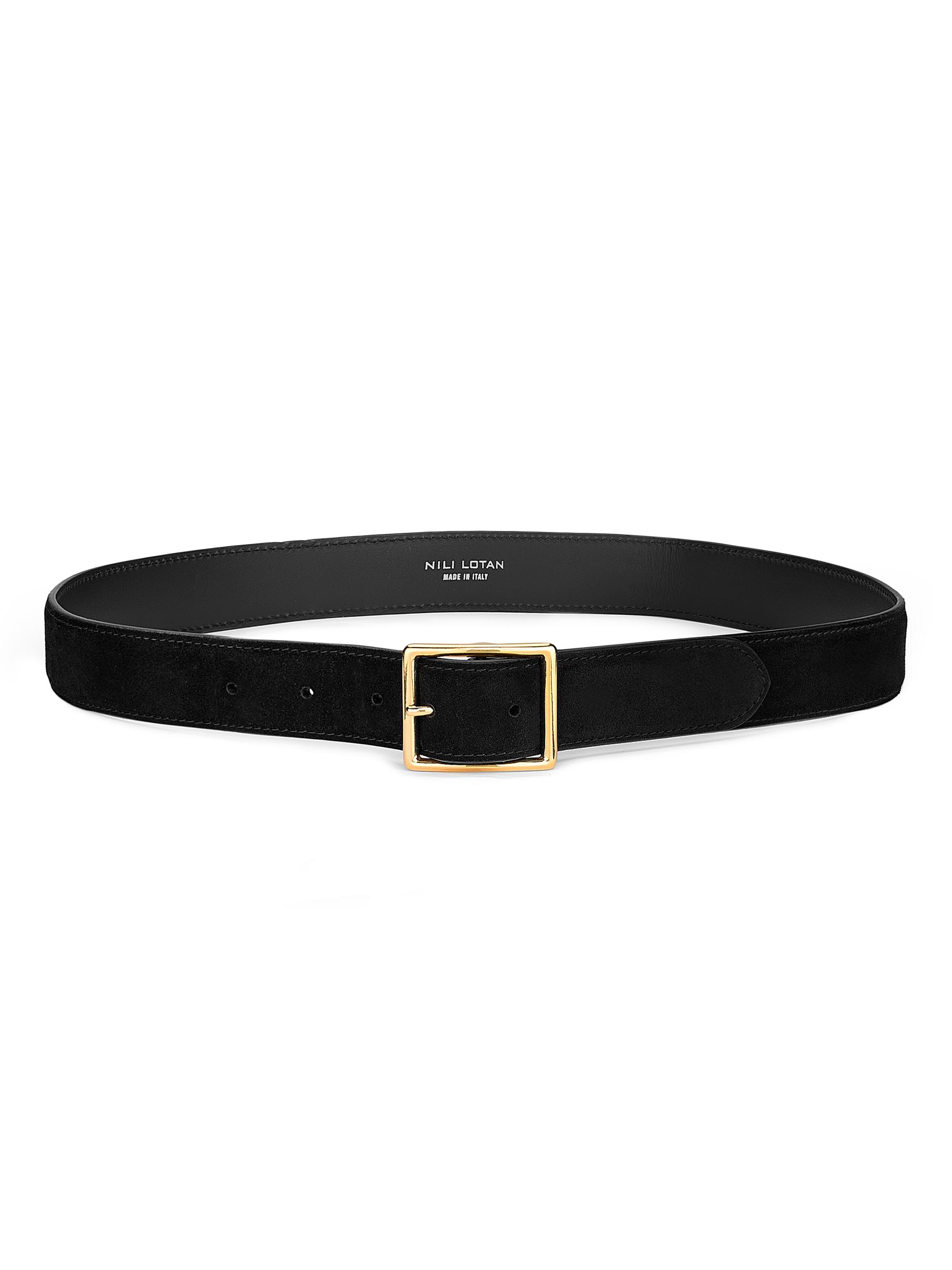 Nili Lotan Women's Gabriele Suede Belt - Black | Thumbnail 3