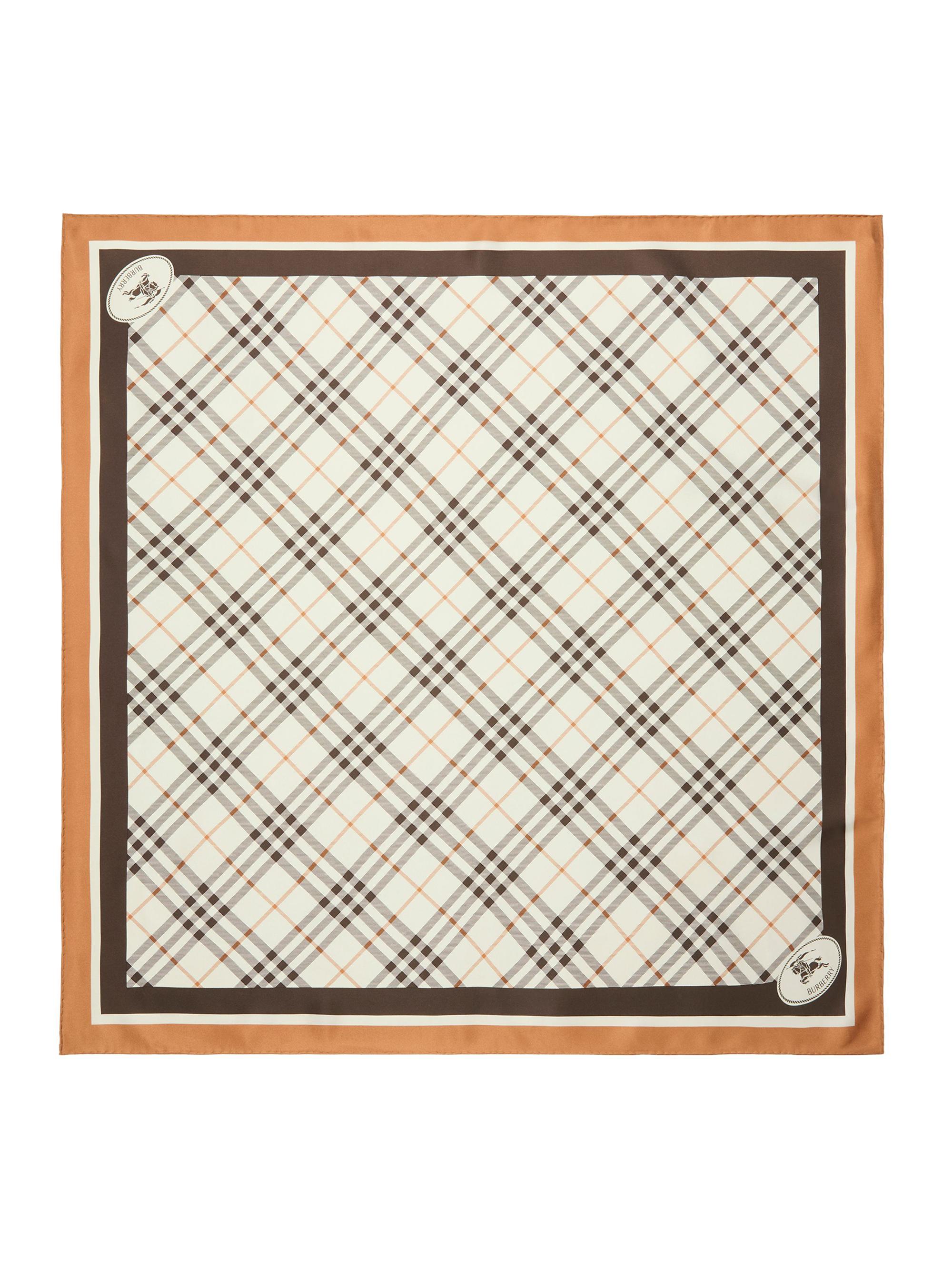 Burberry Women's Logo Silk Scarf - Pebble White