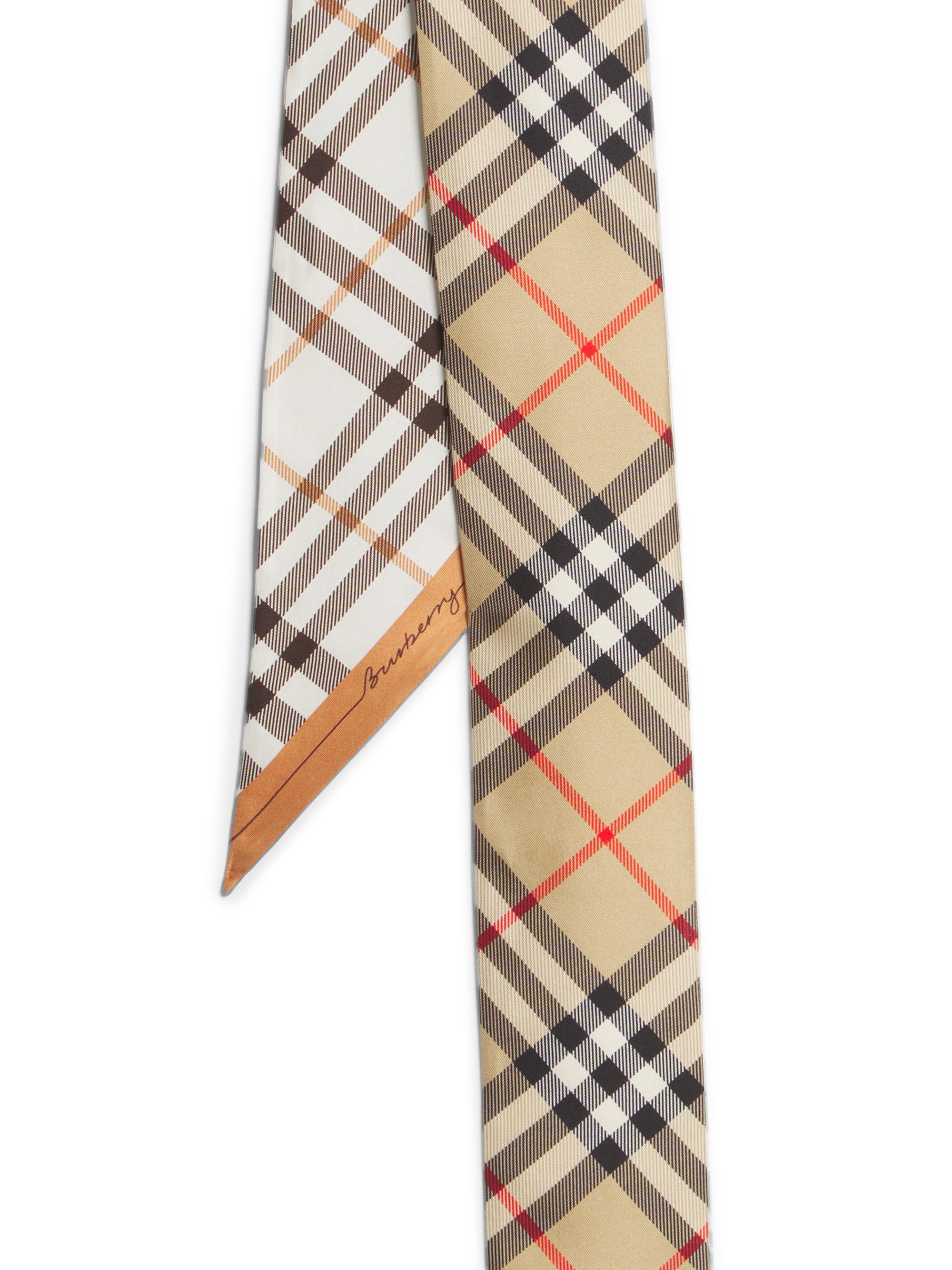 Burberry Check Silk Skinny Scarf | Saks Fifth Avenue