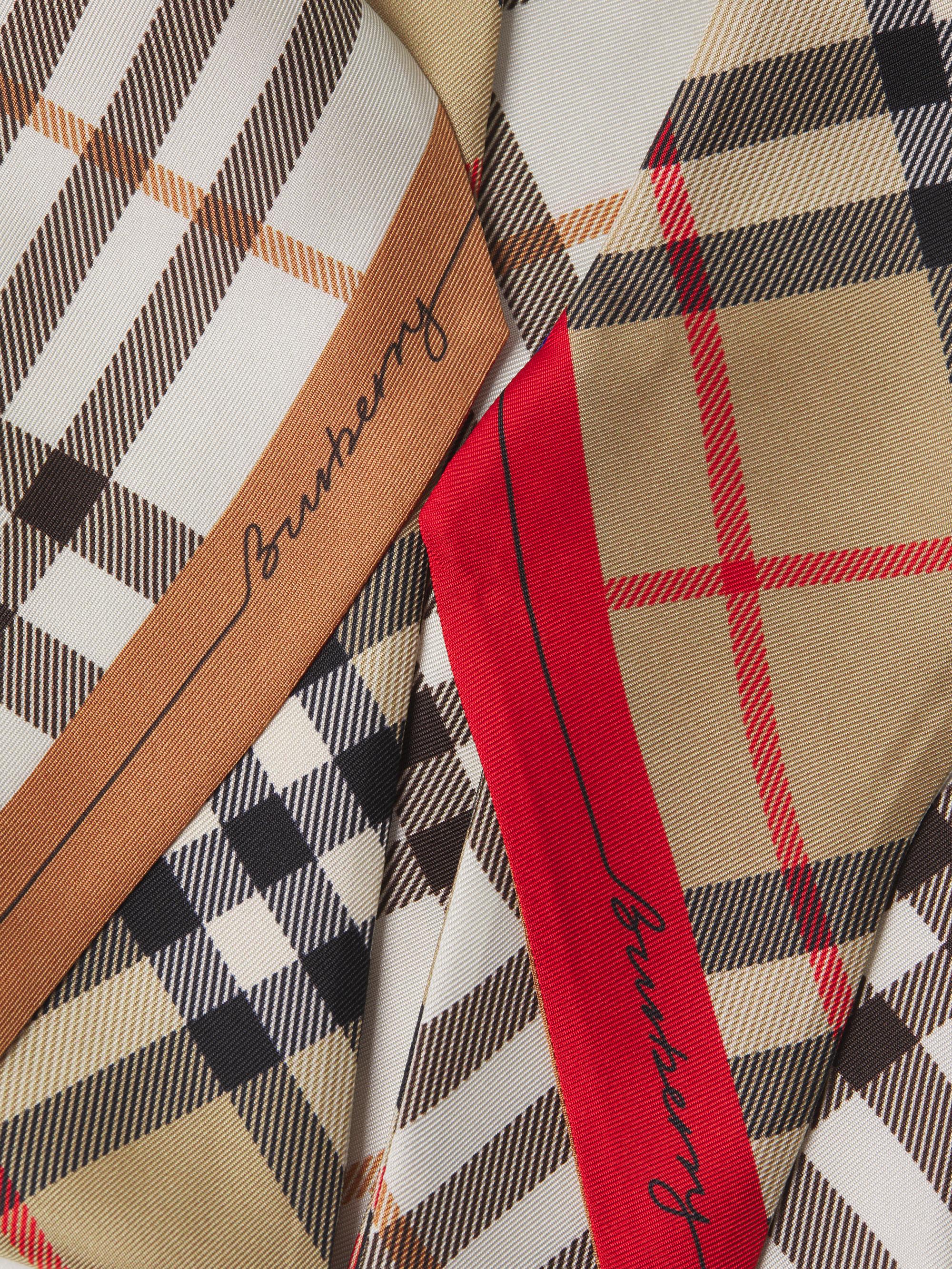 Burberry Check Silk Skinny Scarf | Saks Fifth Avenue