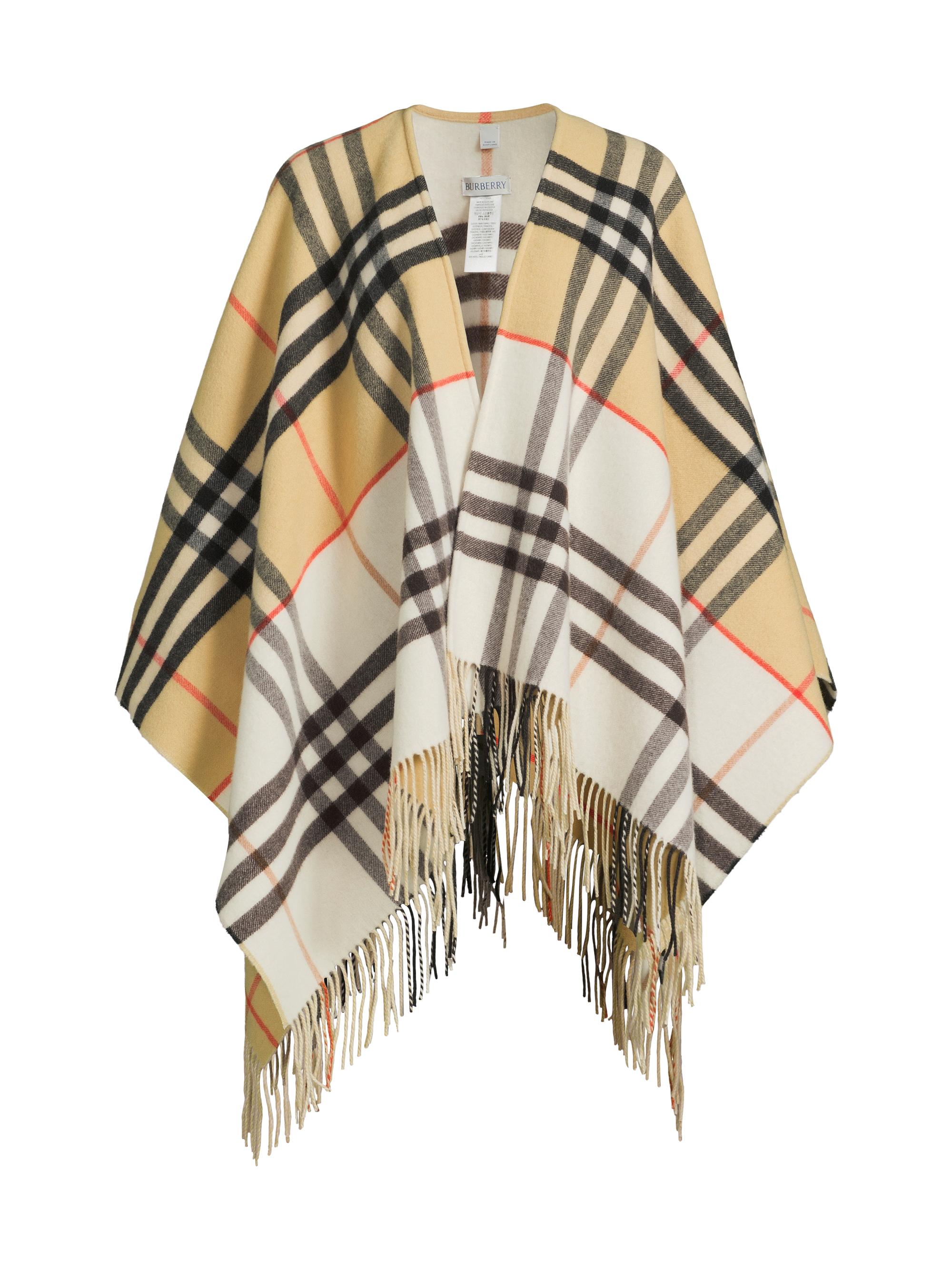 Burberry Check Double-Faced Cashmere Cape | Saks Fifth Avenue