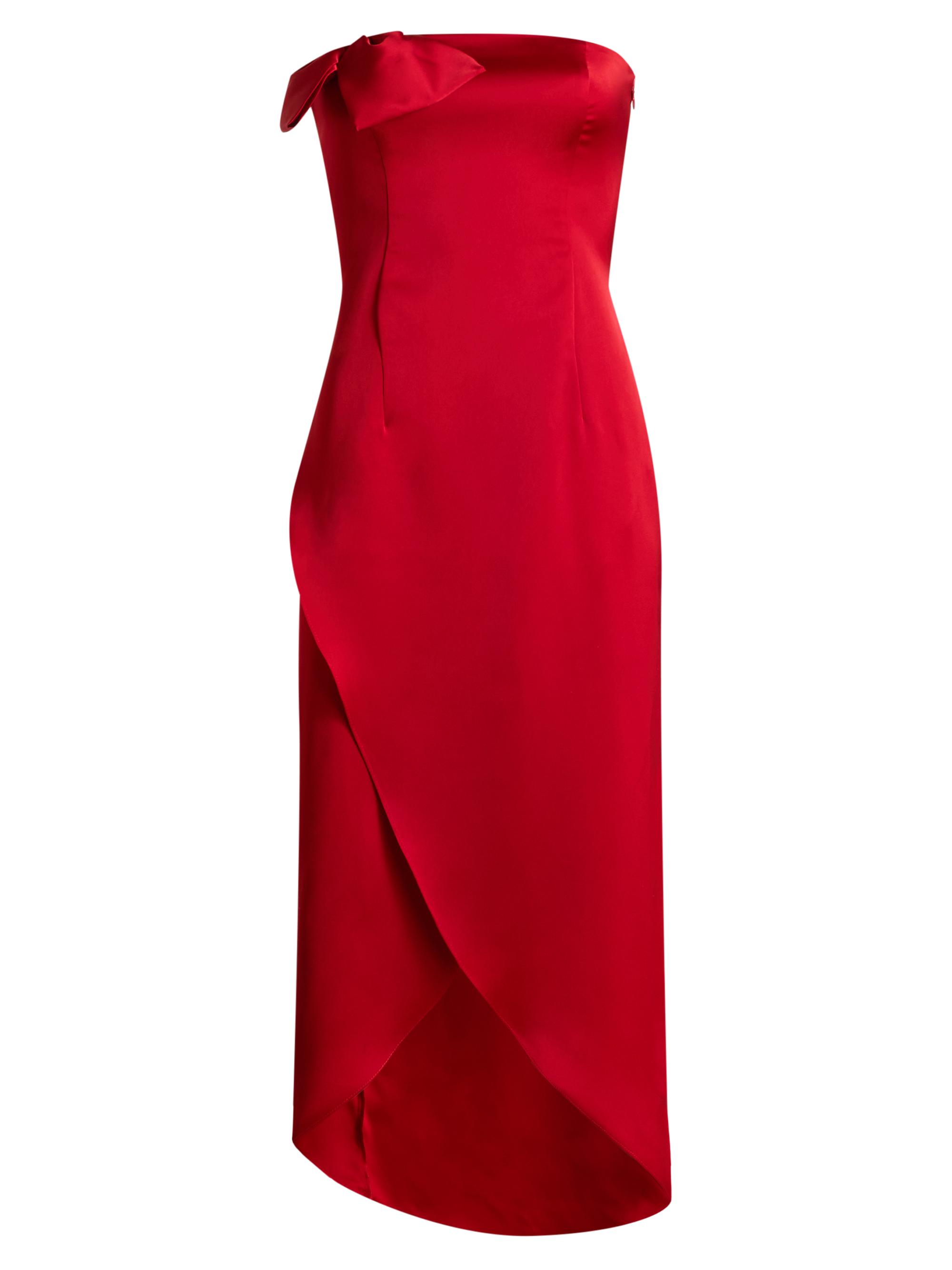 Kika Vargas Women's Almaz Duchess Satin Cocktail Dress - Red