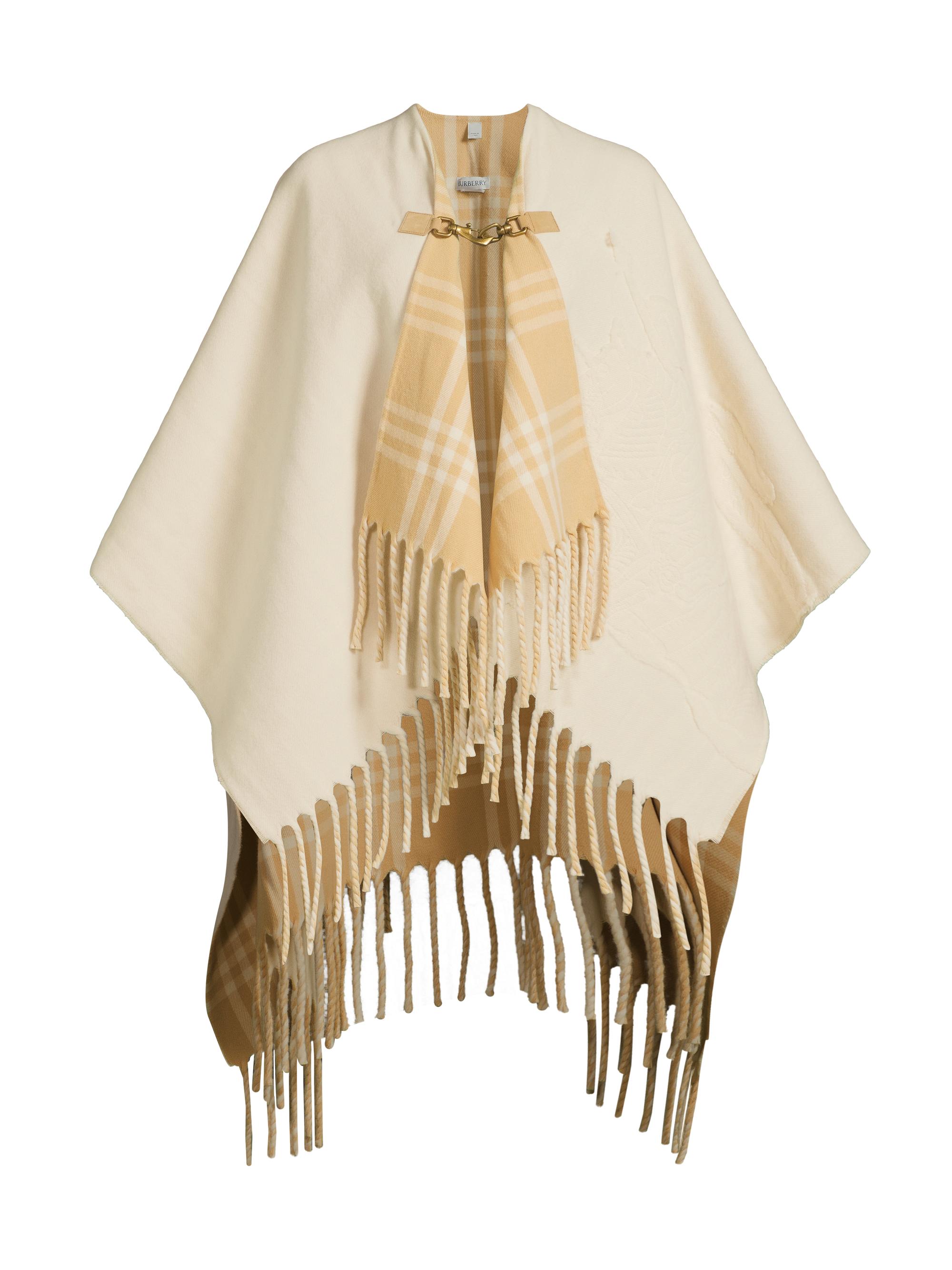 Burberry Women's EKD Fil Coupé Wool Cape - Tundra