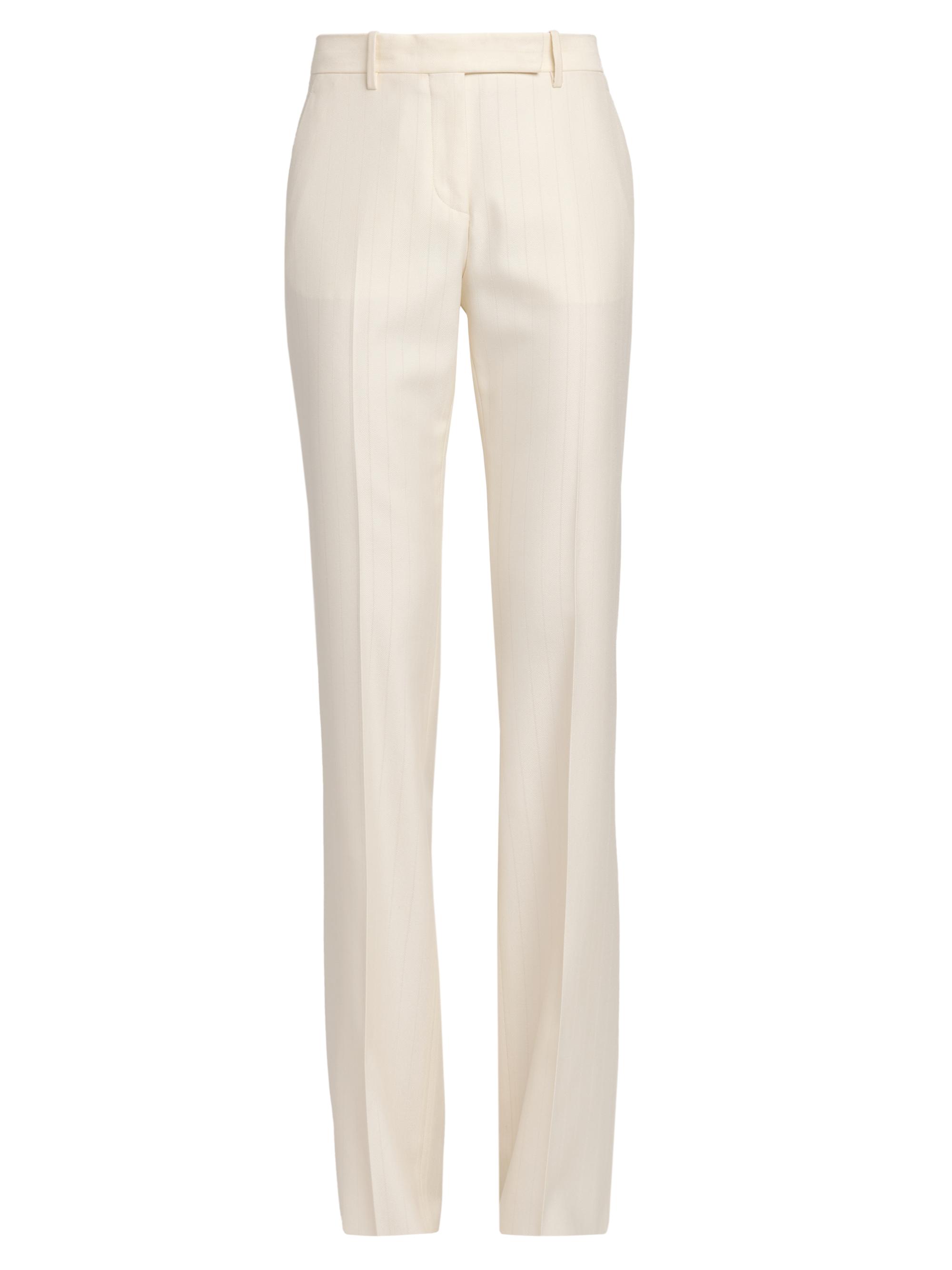 TOM FORD Women's Shadow Striped Wool-Silk Straight-Leg Pants - Yae Cream