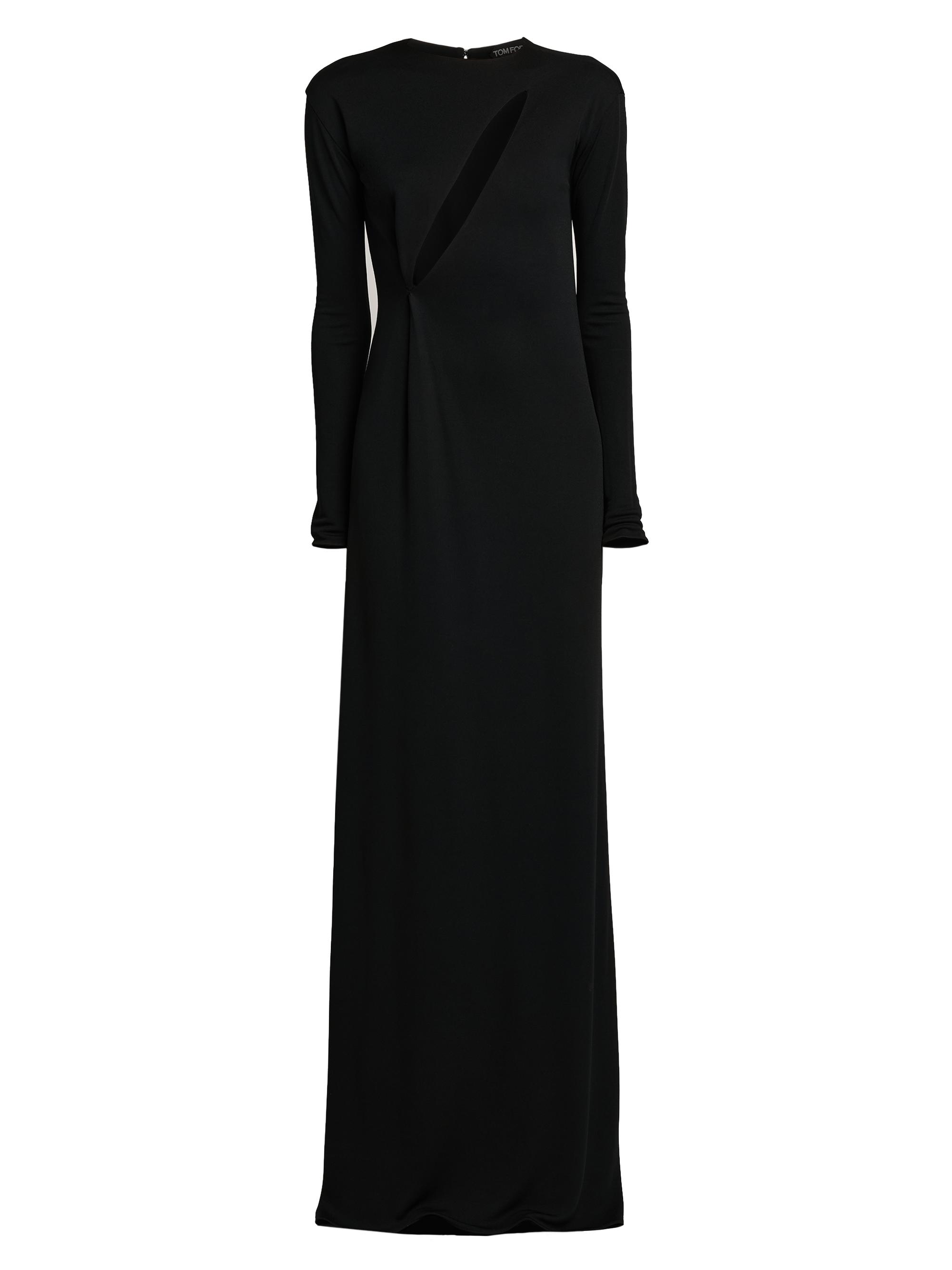 TOM FORD Women's Cut-Out Crepe Jersey Long-Sleeve Gown - Green Clover