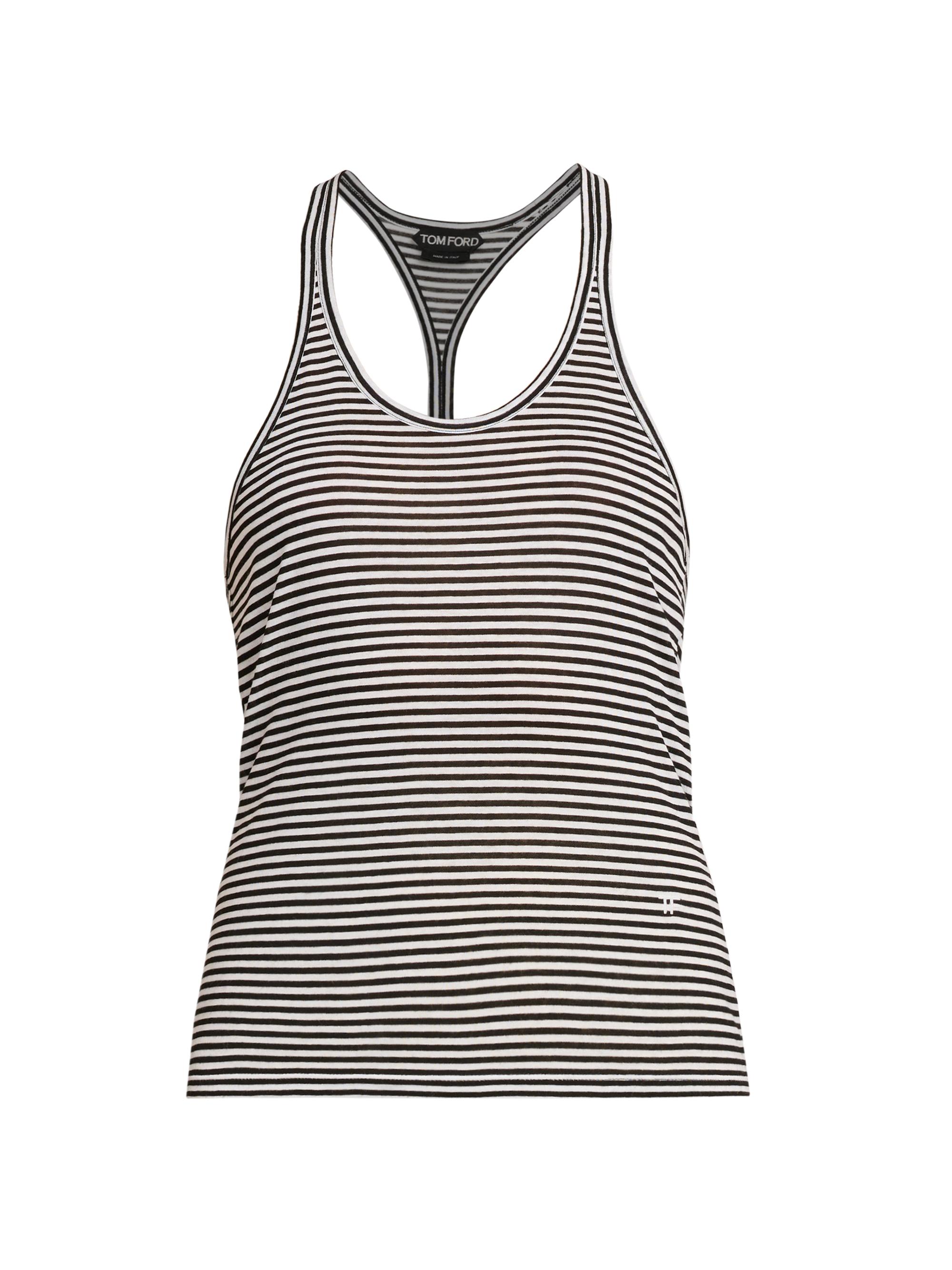 TOM FORD Women's Striped Jersey Racerback Tank - Black White