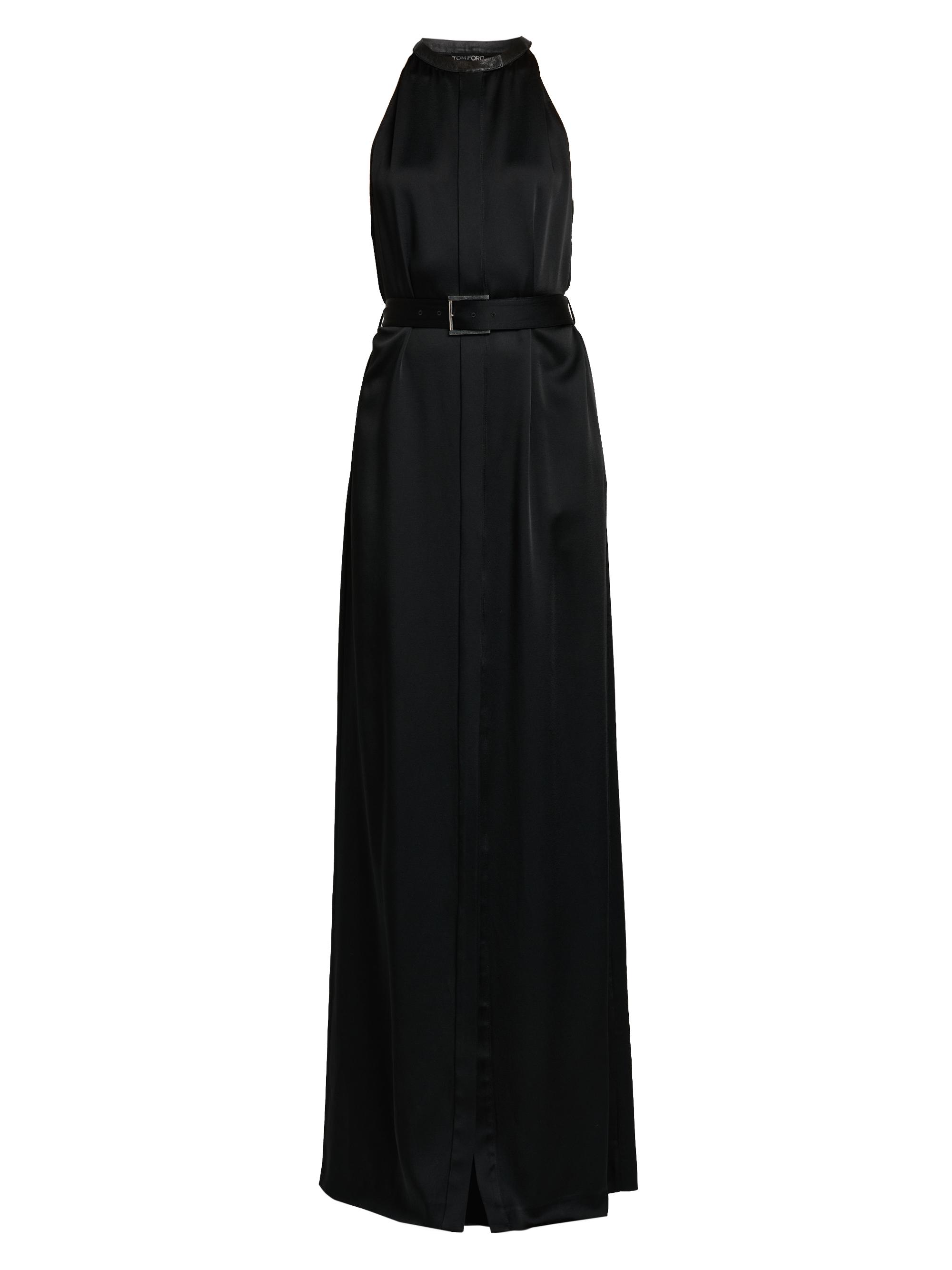 TOM FORD Women's Satin Belted Sleeveless Maxi Dress - Naa Black