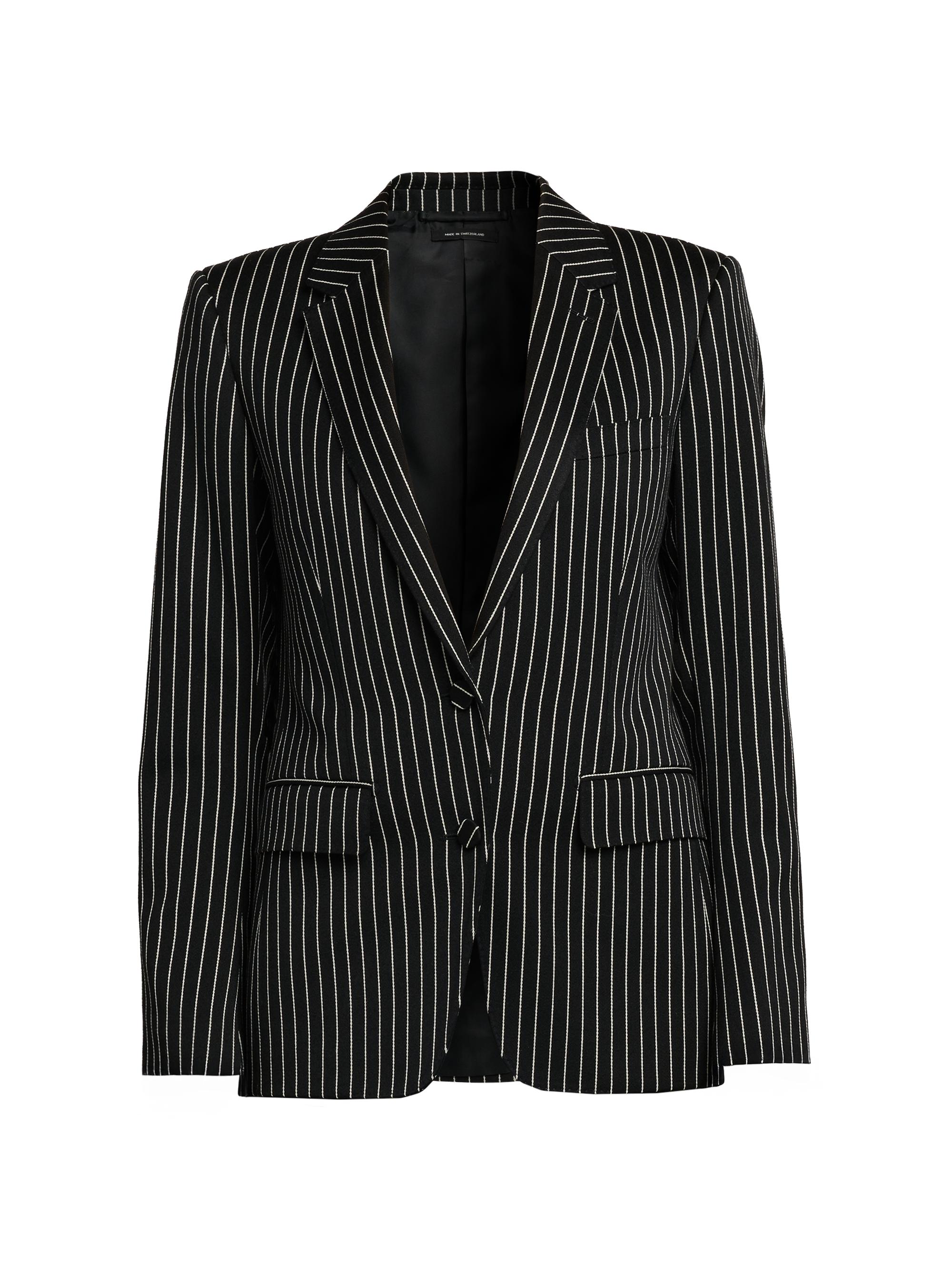 TOM FORD Women's Striped Wool-Blend Jacket - Black Ecru